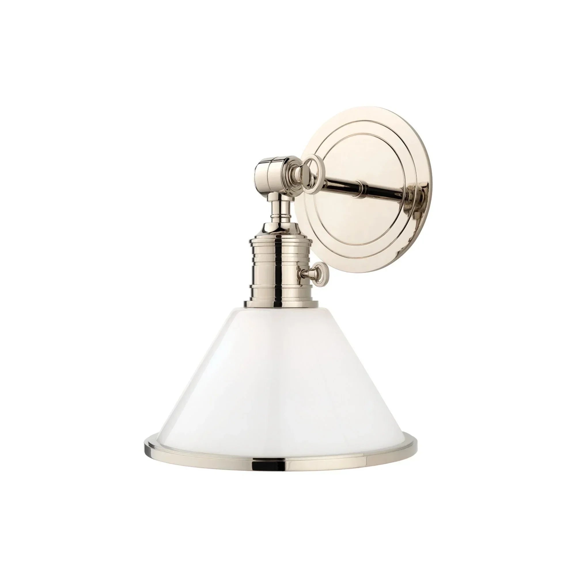 HVL Garden City 11" Swing Arm Sconce with Opal Glossy Shade