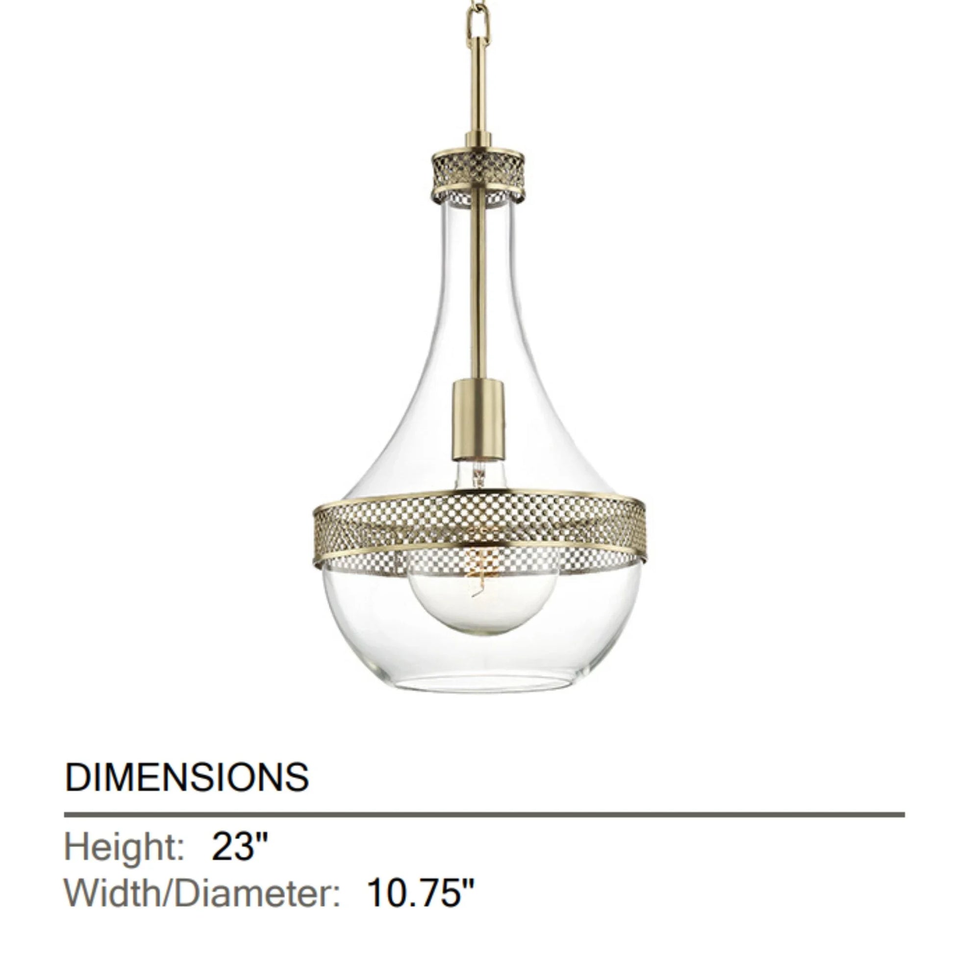 Hudson Valley Lighting - Hagen 10" Pendant, Aged Brass Finish | Bees Lighting