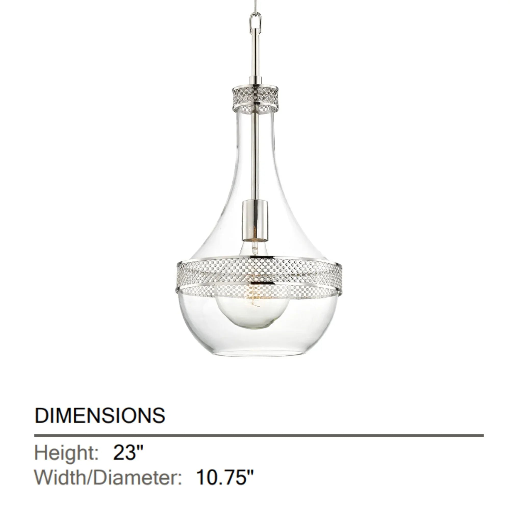Hudson Valley Lighting - Hagen 10" Pendant, Polished Nickel Finish | Bees Lighting