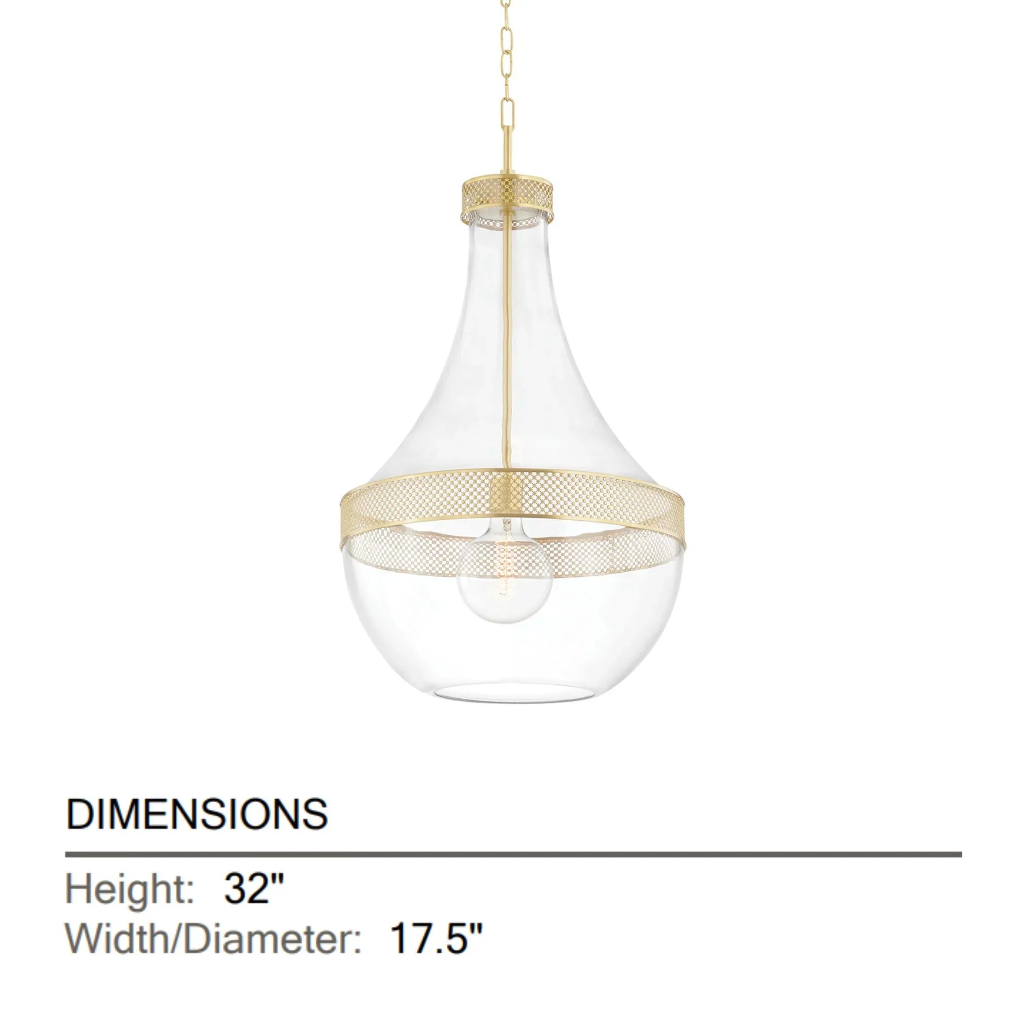 Hudson Valley Lighting - Hagen 17" Pendant, Aged Brass Finish | Bees Lighting