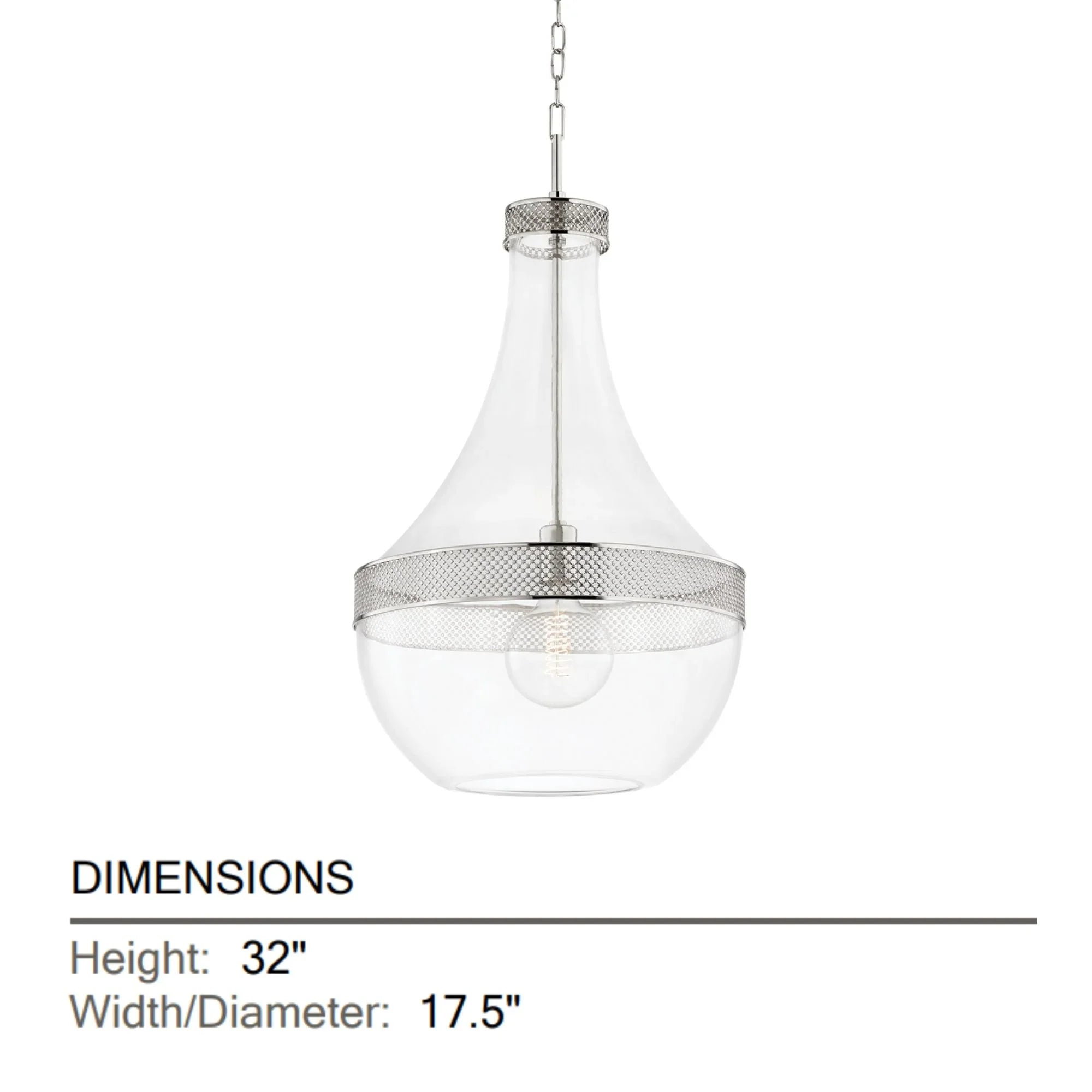 Hudson Valley Lighting - Hagen 17" Pendant, Polished Nickel Finish | Bees Lighting