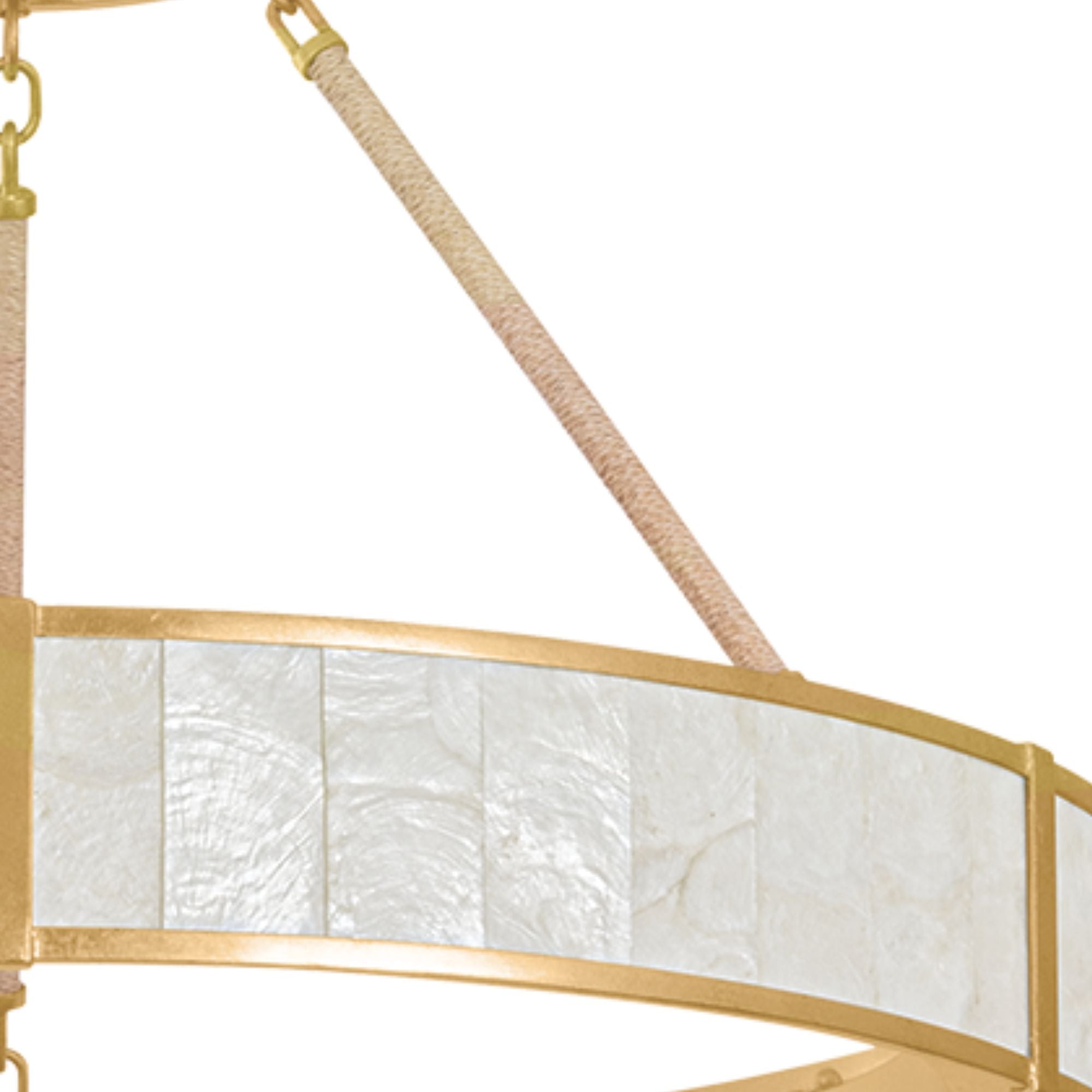 Hudson Valley Halcott 30 in. Integrated LED Chandelier, Vintage Gold Leaf with Capiz Panels