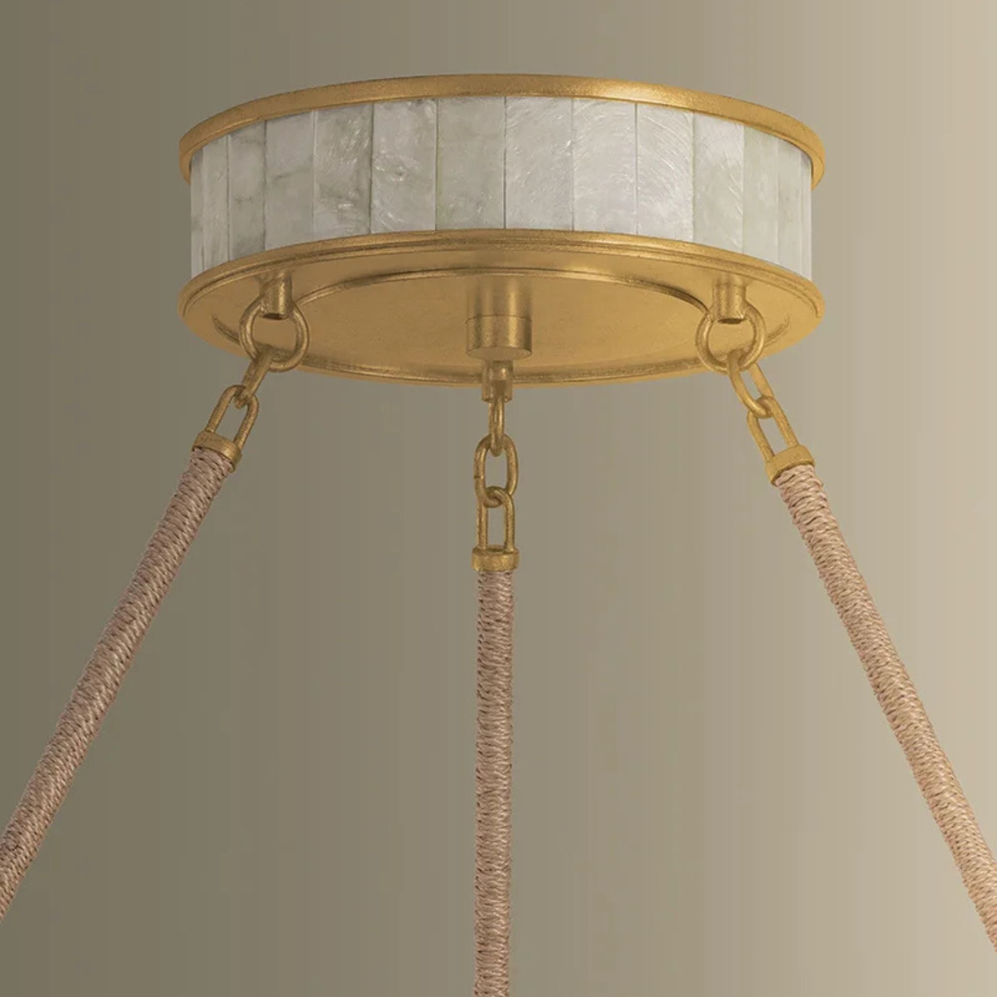 Hudson Valley Halcott 42 in. Chandelier, Vintage Gold Leaf with Capiz Panels