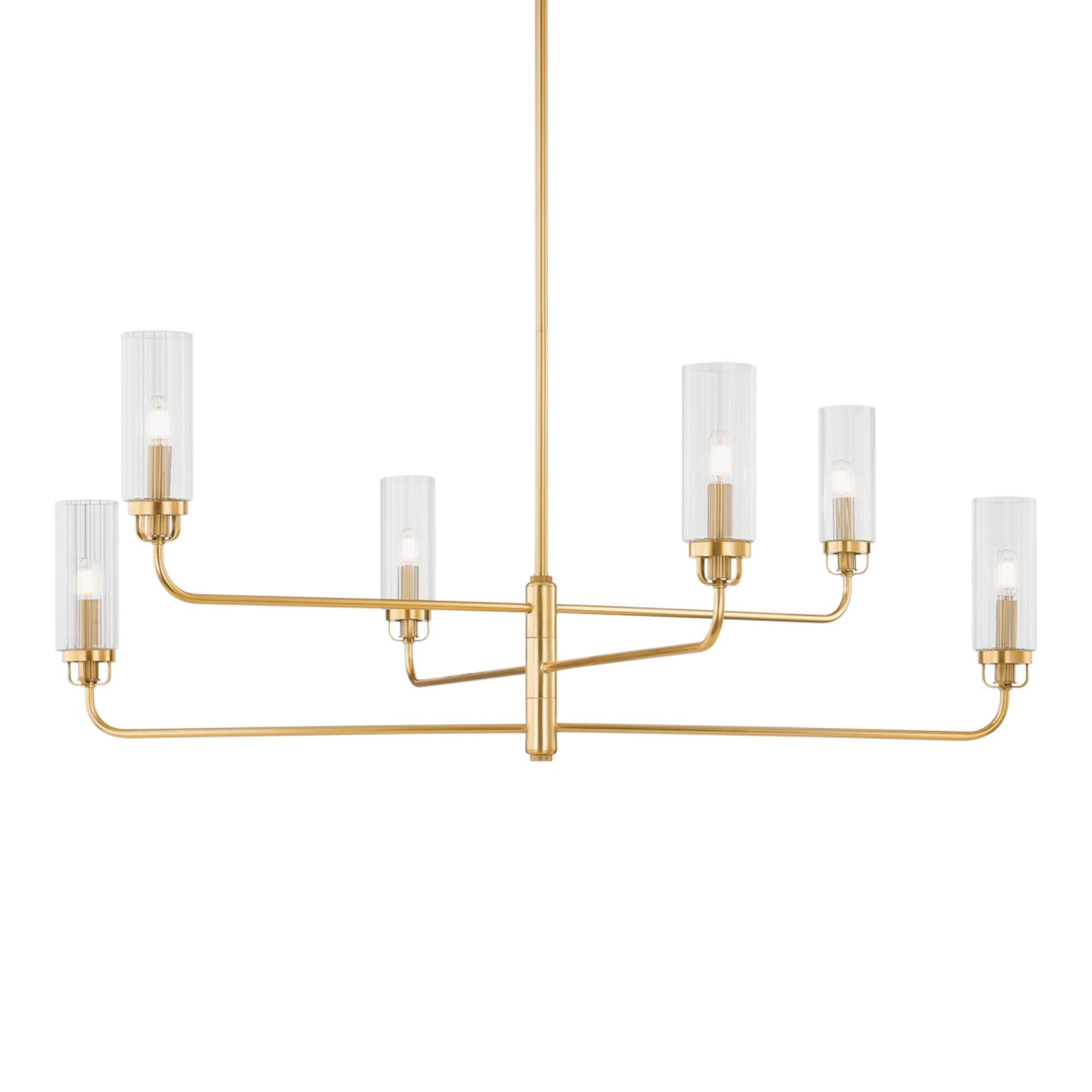 Halifax 48" 6-Light Chandelier, Aged Brass Finish