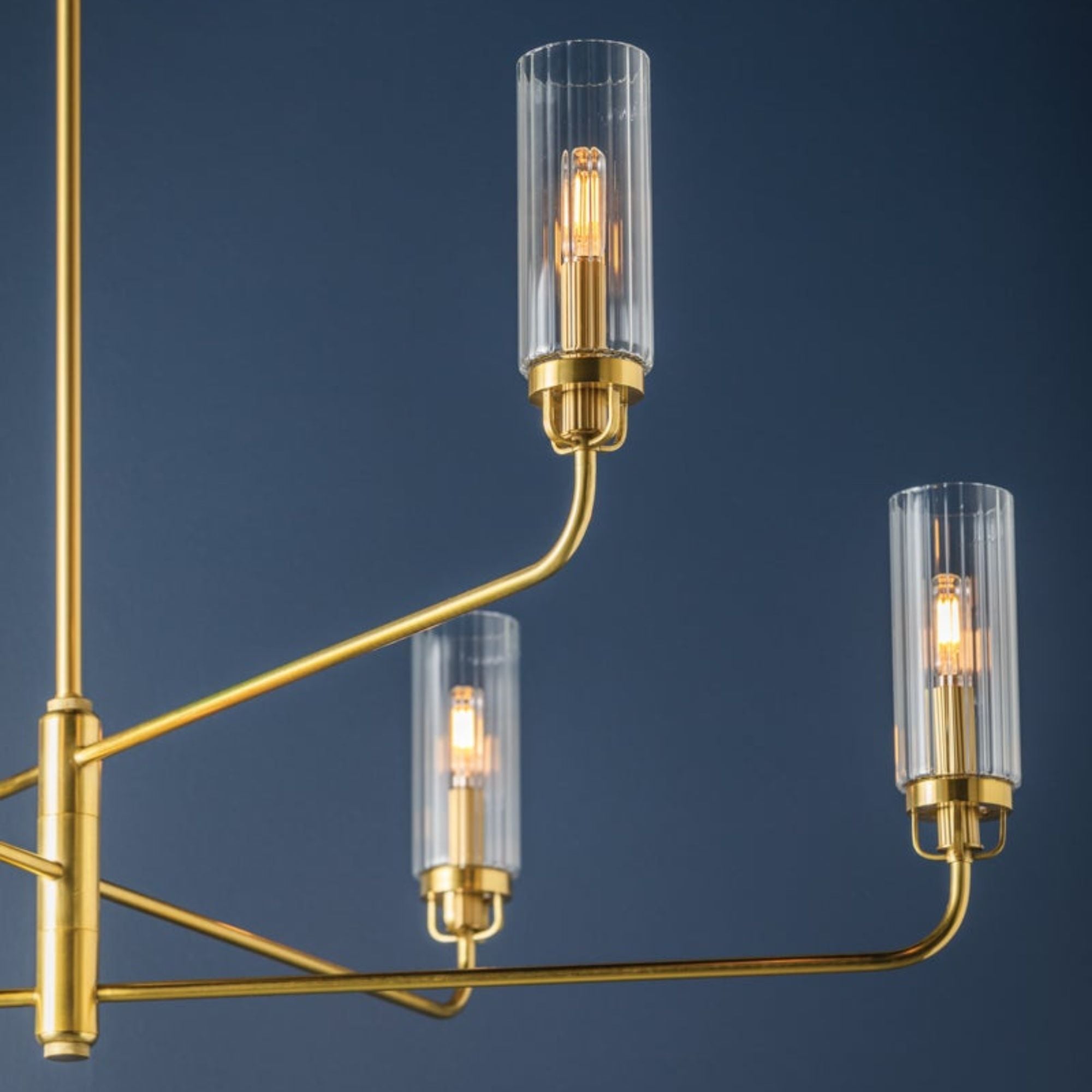 Halifax 48" 6-Light Chandelier, Aged Brass Finish