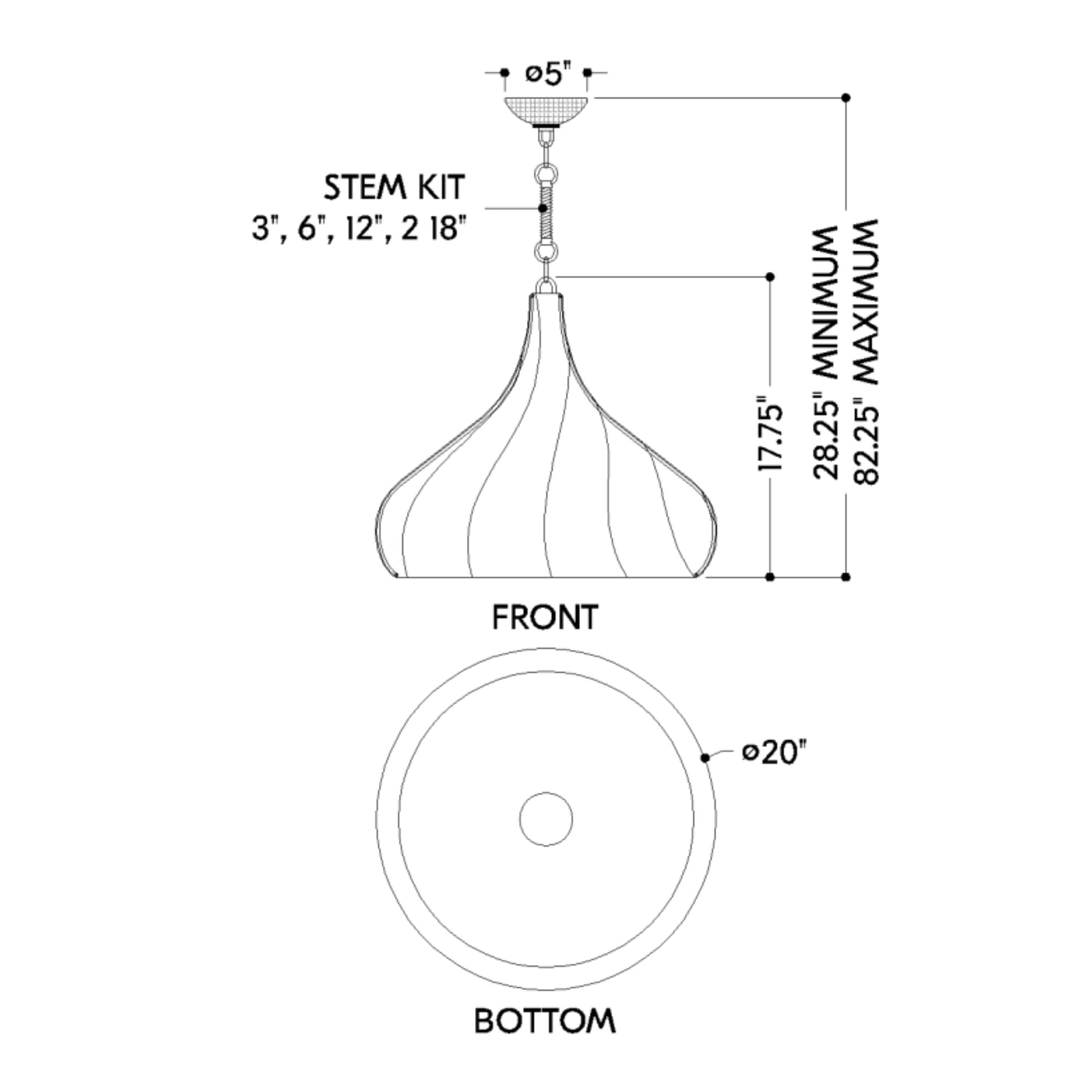 Hampstead 20" Pendant, Aged Brass Finish