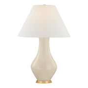 Hanslope 32" Table Lamp, Aged Brass/Ceramic French Muslin Finish