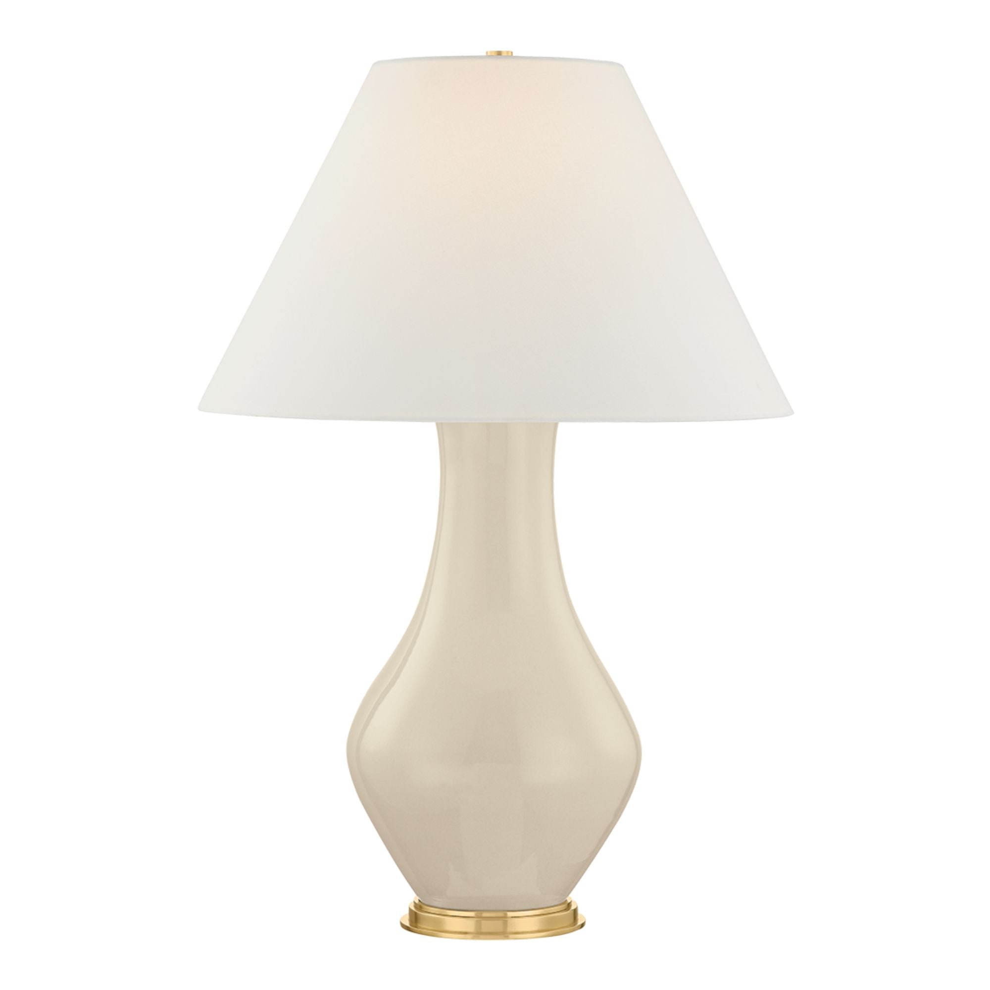 Hanslope 32" Table Lamp, Aged Brass/Ceramic French Muslin Finish