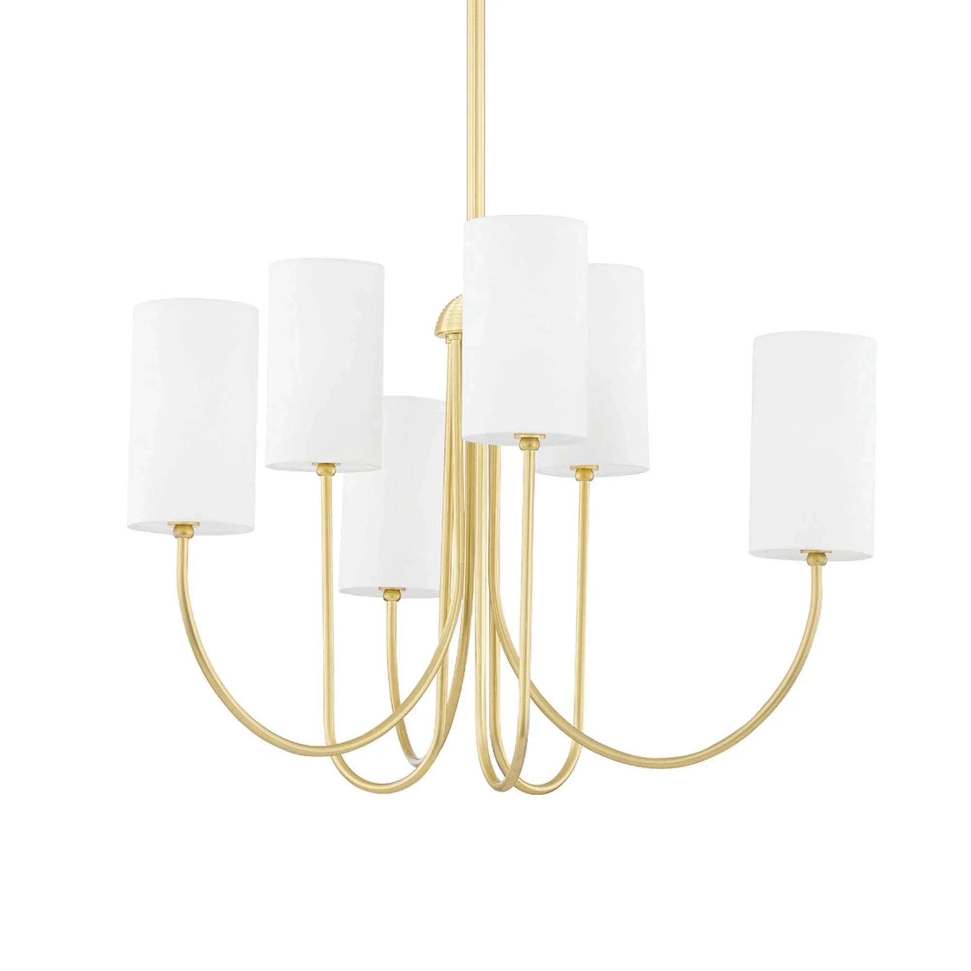 Harlem 28" 6-Light Chandelier, Aged Brass Finish