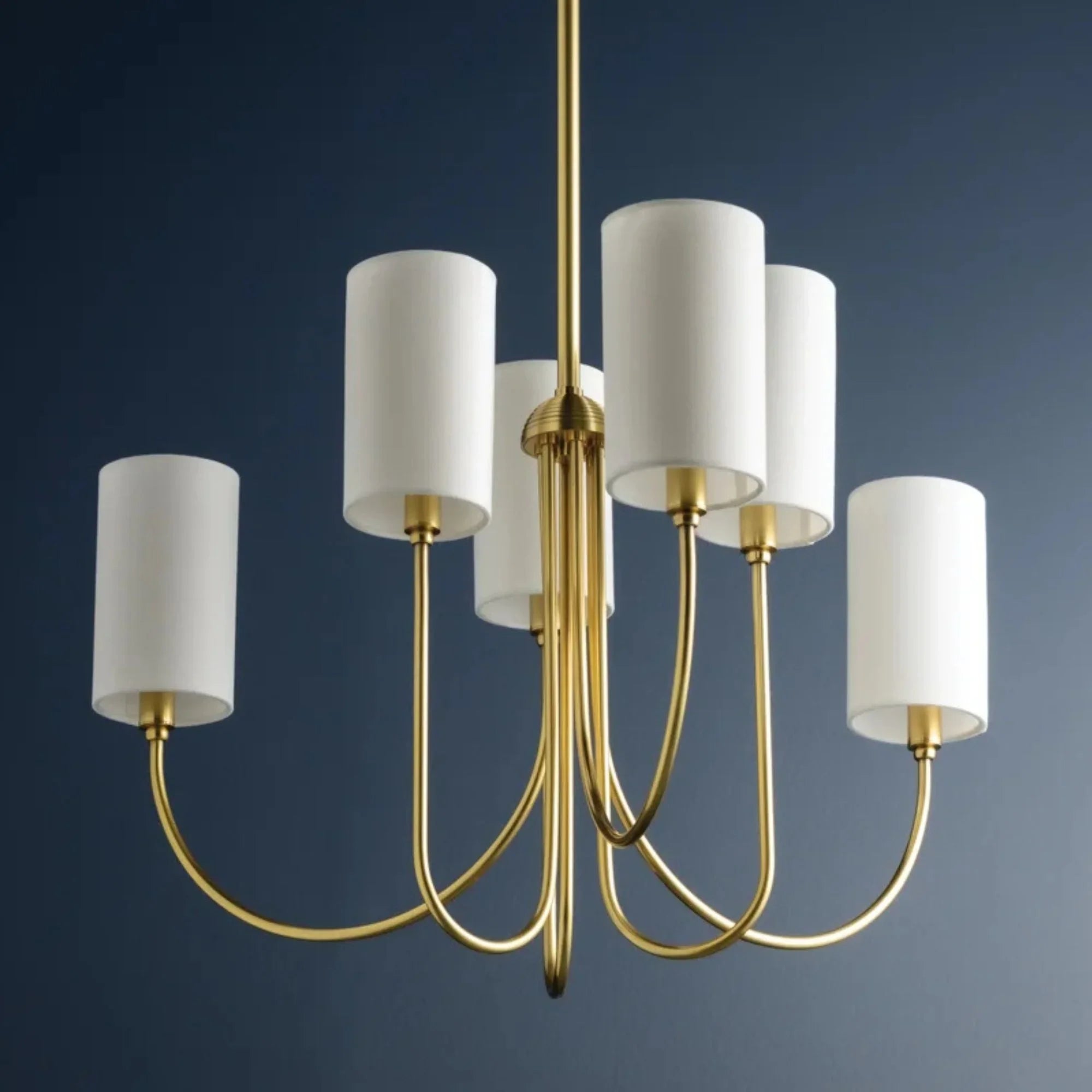 Harlem 28" 6-Light Chandelier, Aged Brass Finish
