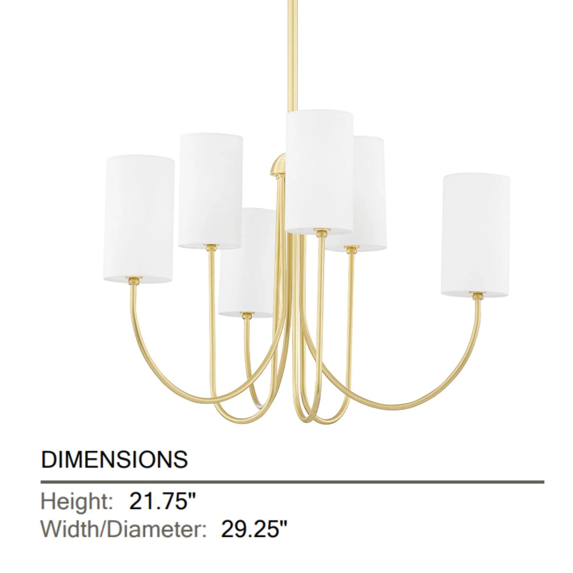 Hudson Valley Lighting - Harlem 28" 6-Light Chandelier, Aged Brass Finish | Bees Lighting