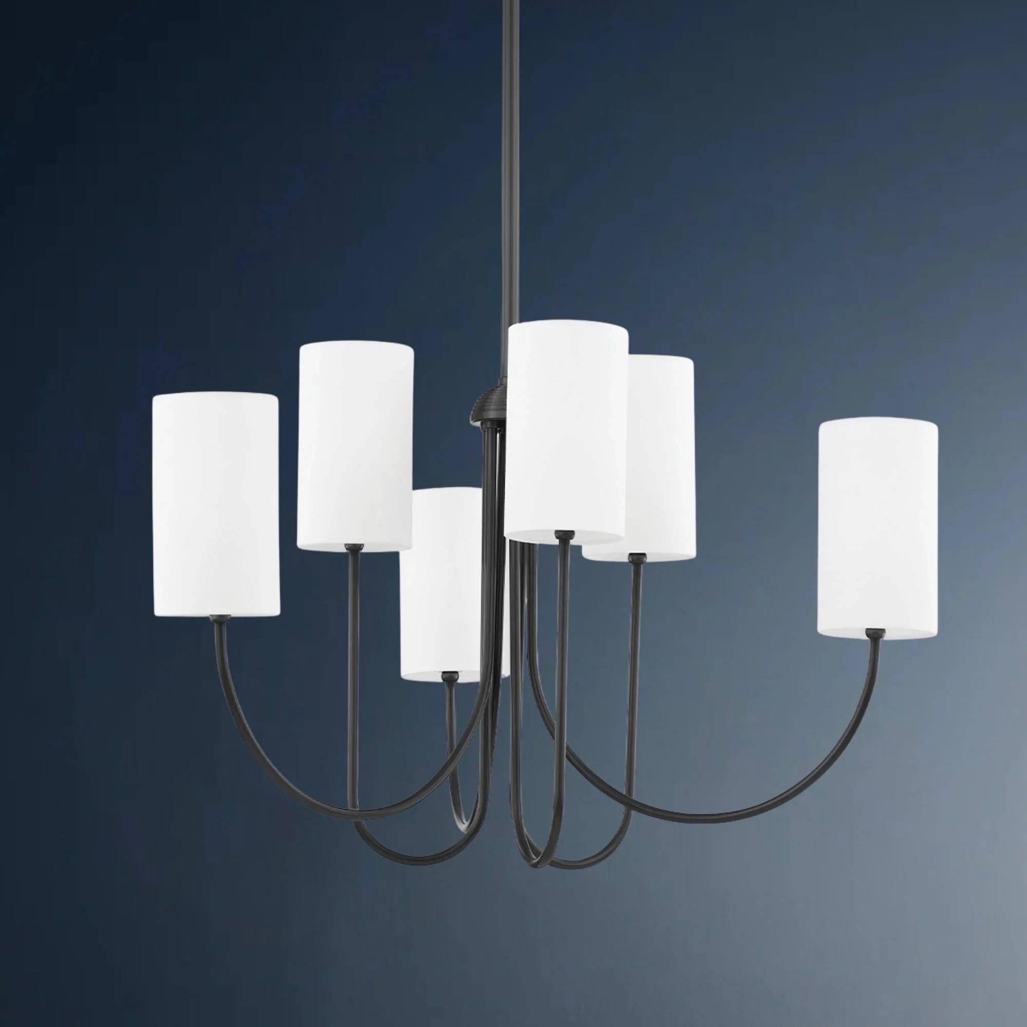 Harlem 28" 6-Light Chandelier, Old Bronze Finish