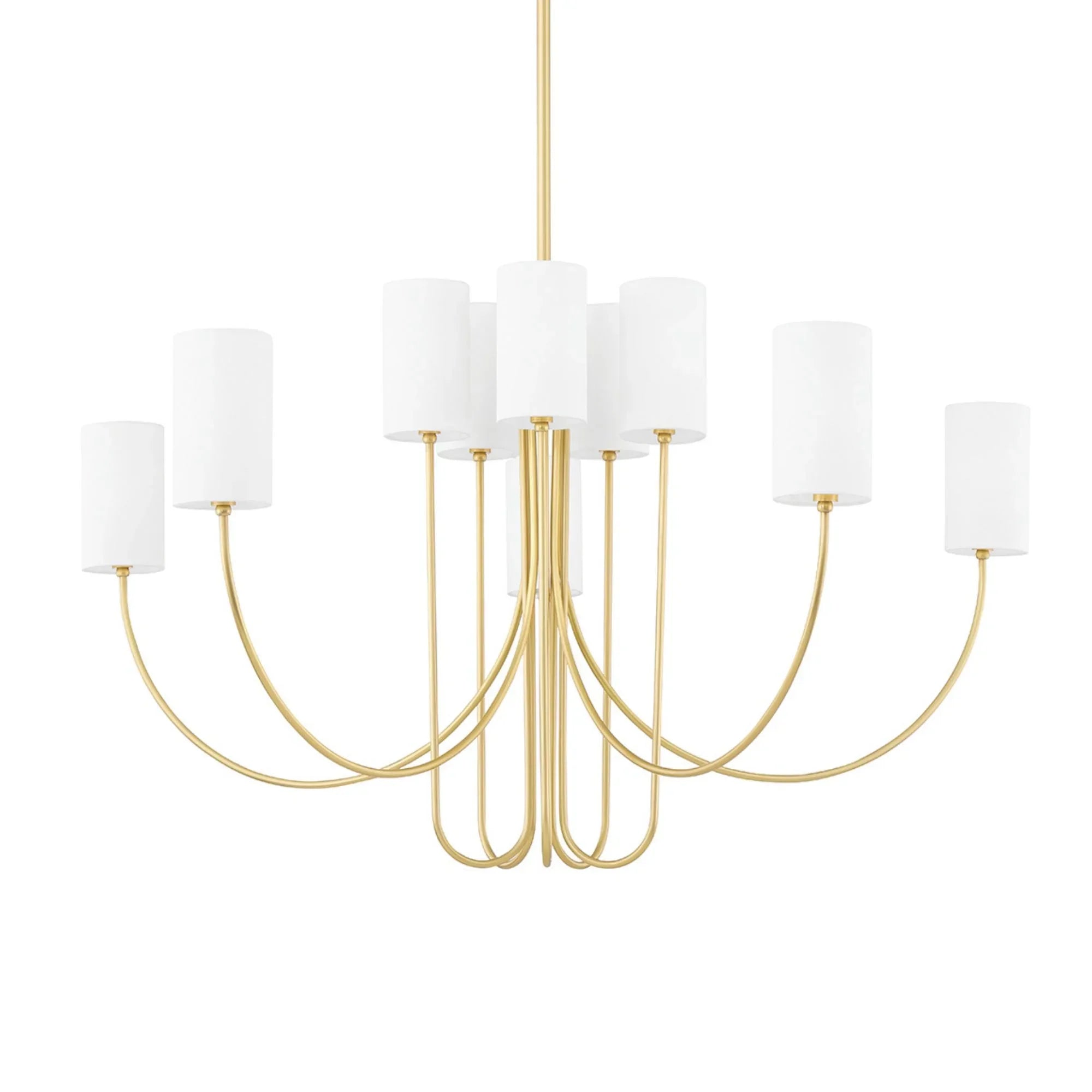 Harlem 48" 10-Light Chandelier, Aged Brass Finish