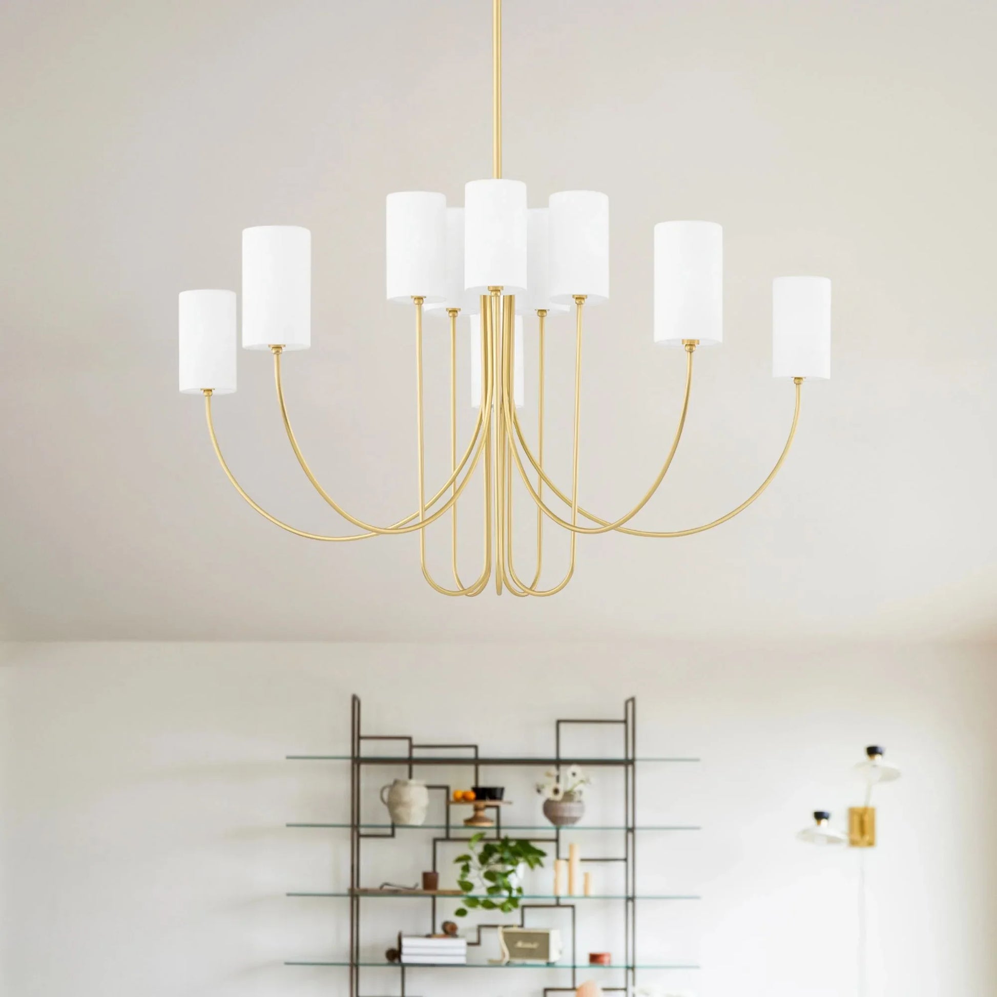 Hudson Valley Lighting - Harlem 48" 10-Light Chandelier, Aged Brass Finish | Bees Lighting