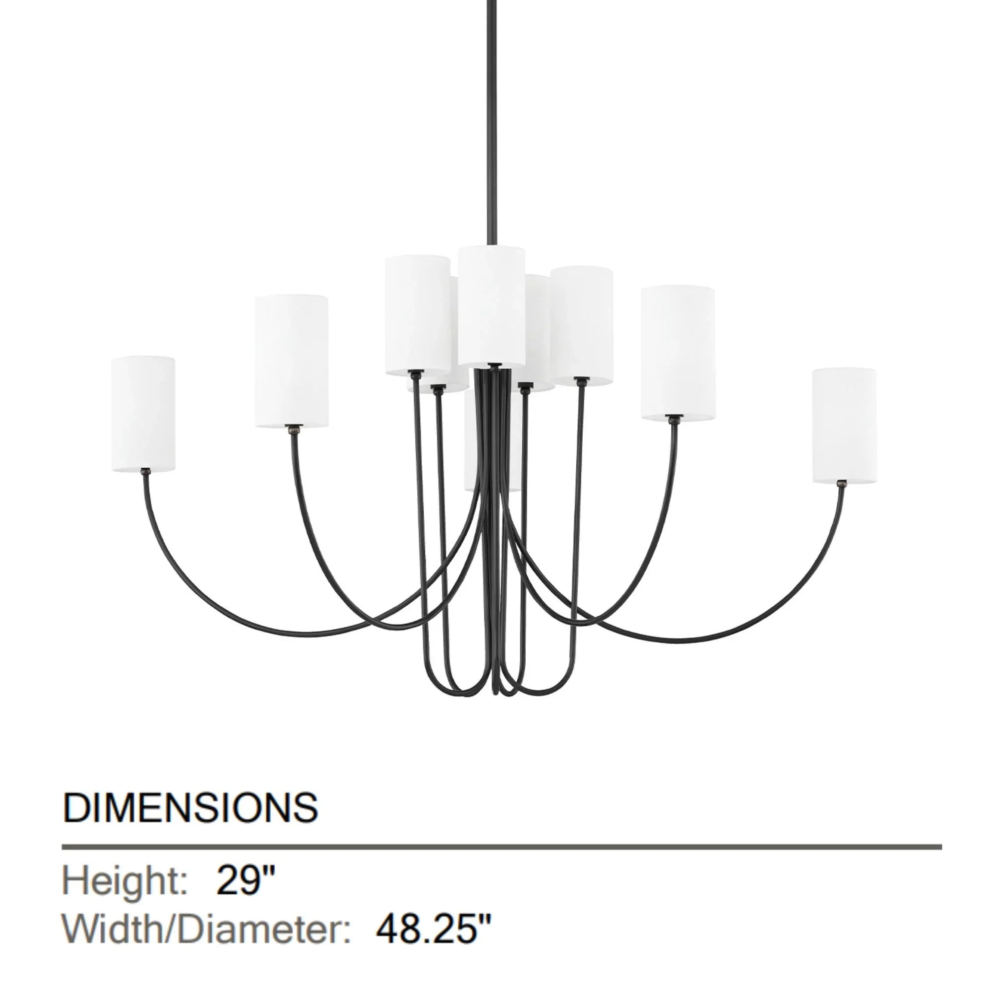 Hudson Valley Lighting - Harlem 48" 10-Light Chandelier, Old Bronze Finish | Bees Lighting