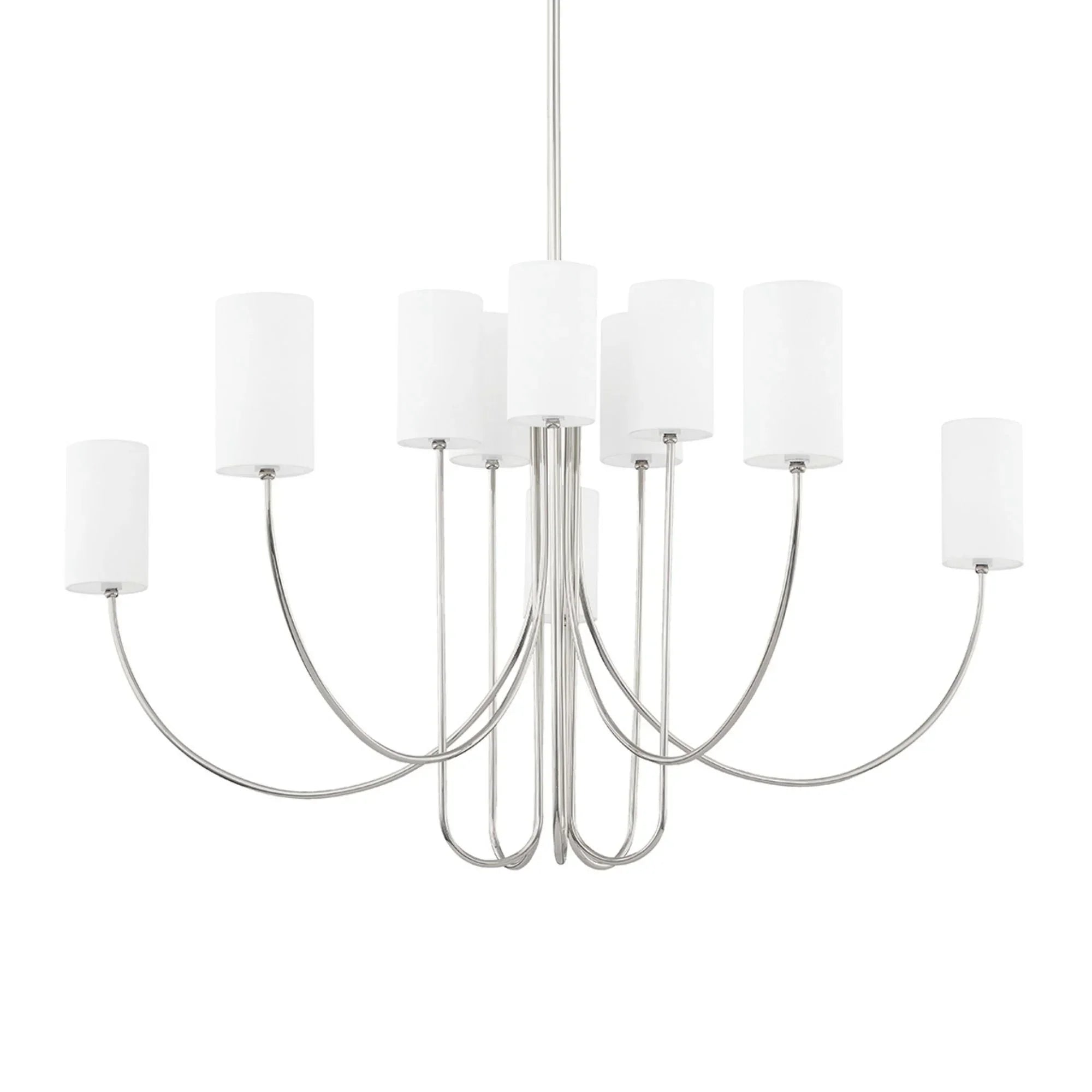 Harlem 48" 10-Light Chandelier, Polished Nickel Finish