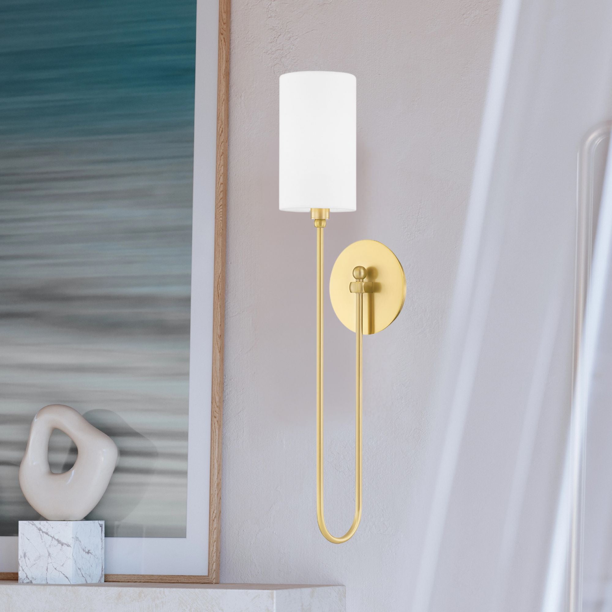 Harlem 24" Wall Sconce, Aged Brass Finish