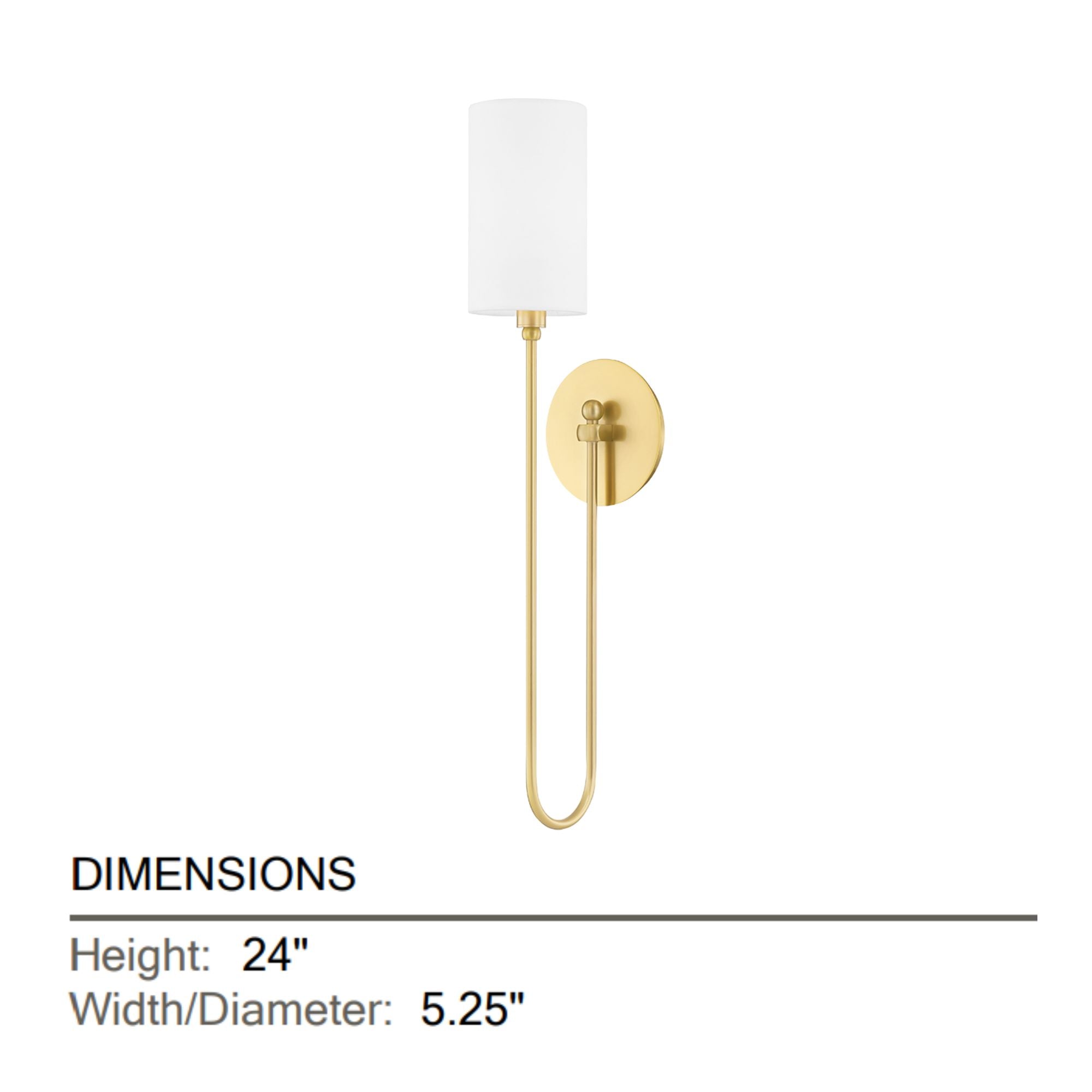 Harlem 24" Wall Sconce, Aged Brass Finish