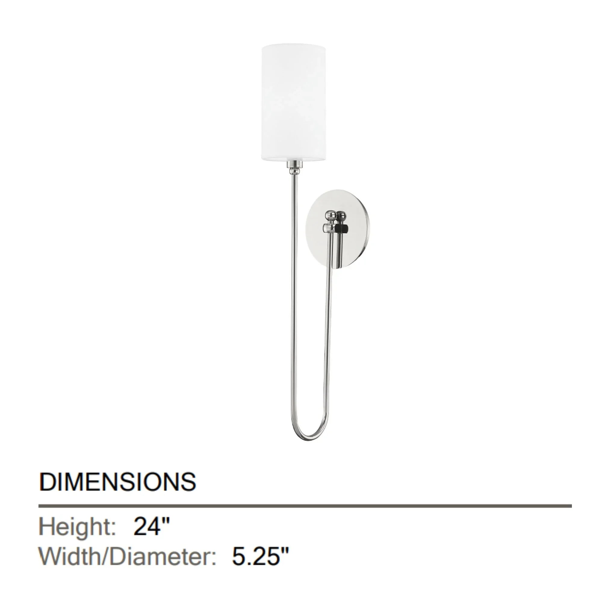 Harlem 24" Wall Sconce, Polished Nickel Finish