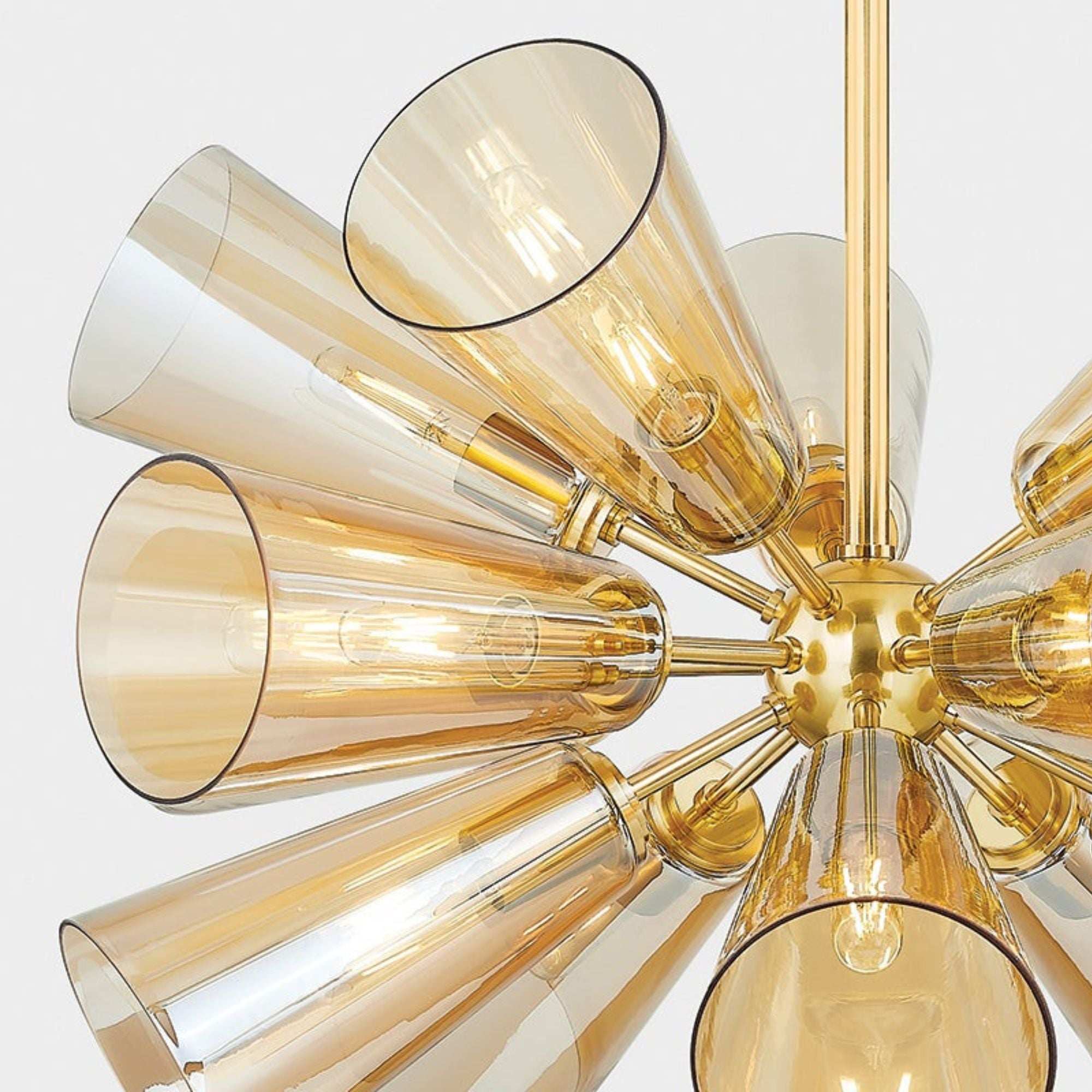 Hartwood 32" 15-Light Chandelier, Aged Brass Finish