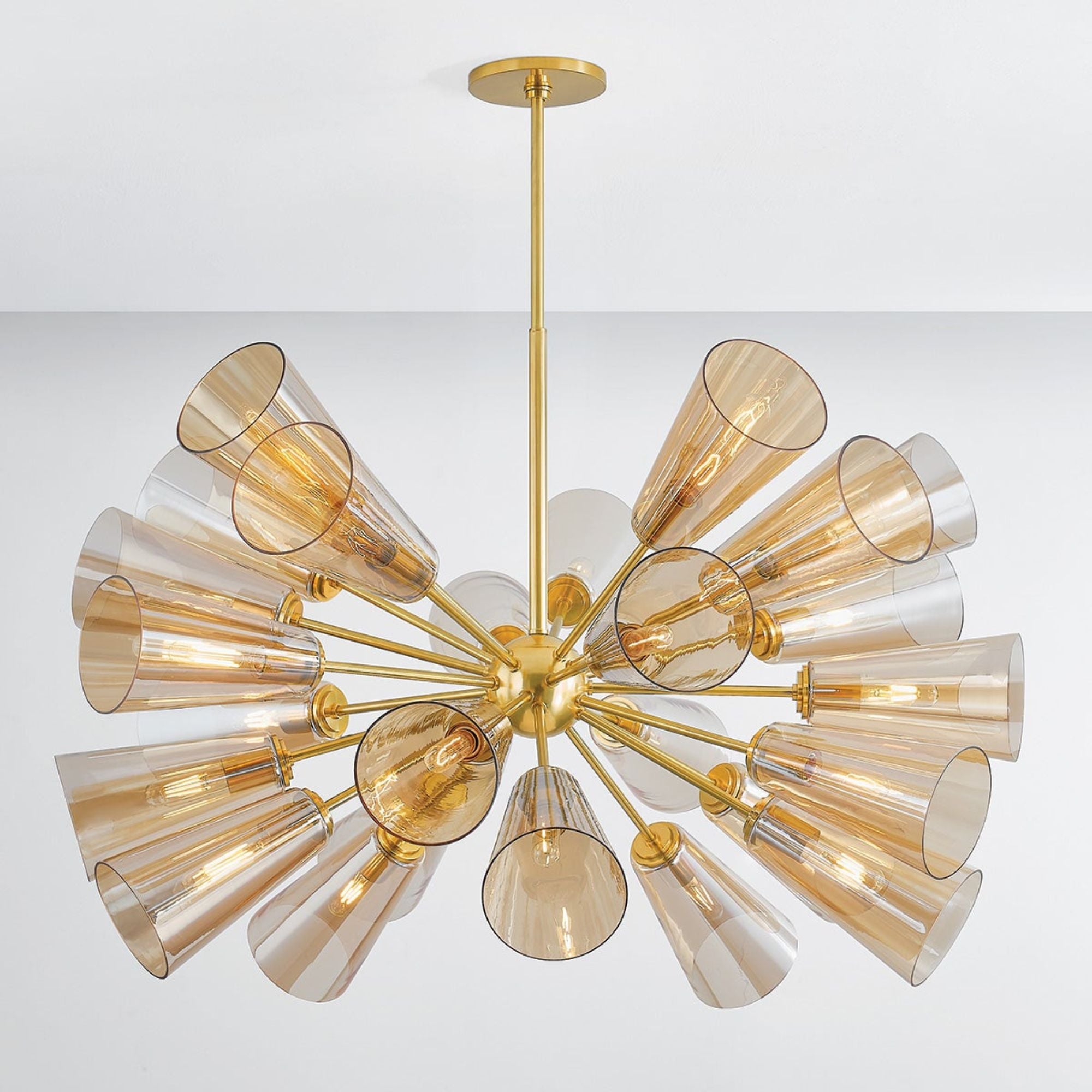 Hartwood 45" 25 Light Chandelier, Aged Brass Finish