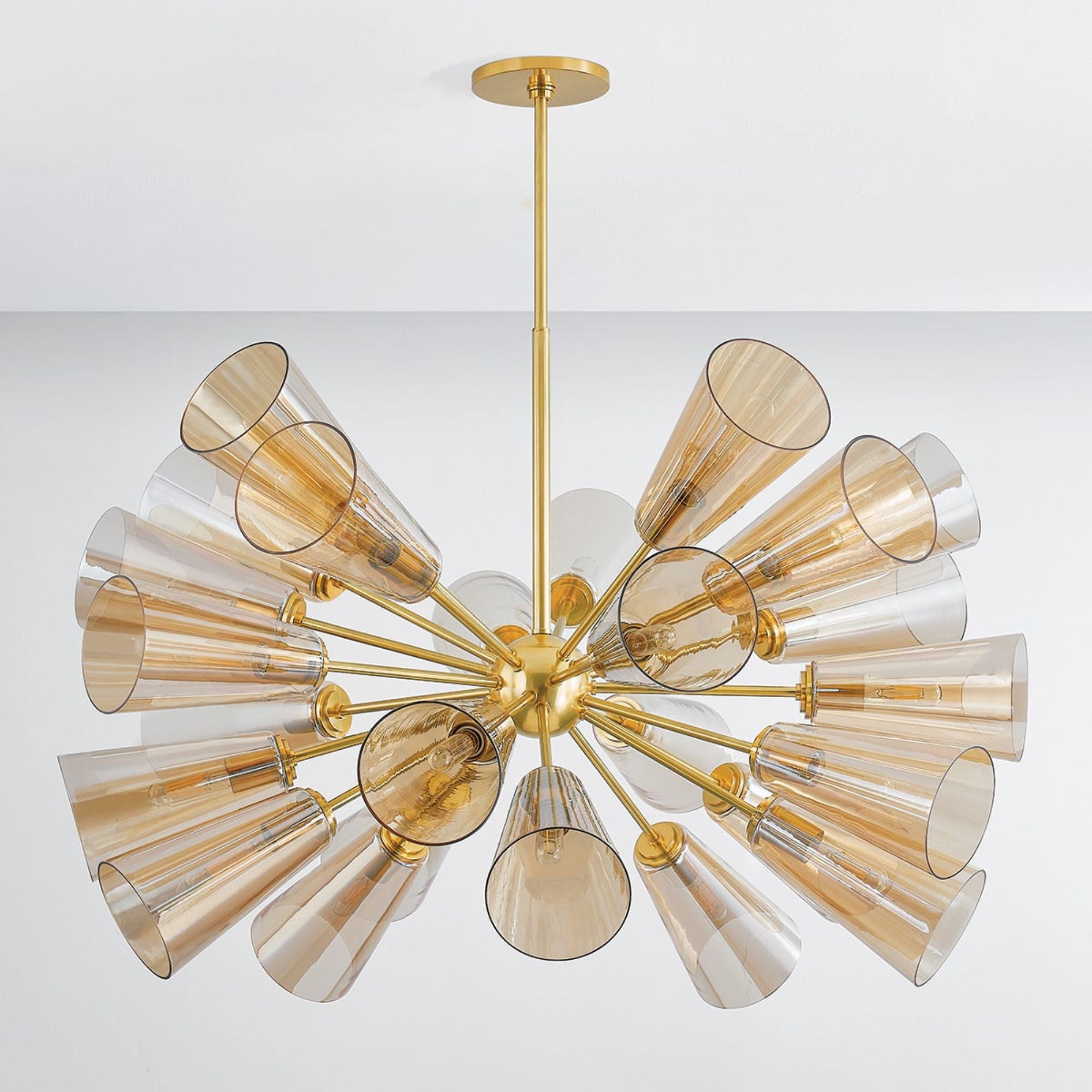 Hartwood 45" 25 Light Chandelier, Aged Brass Finish