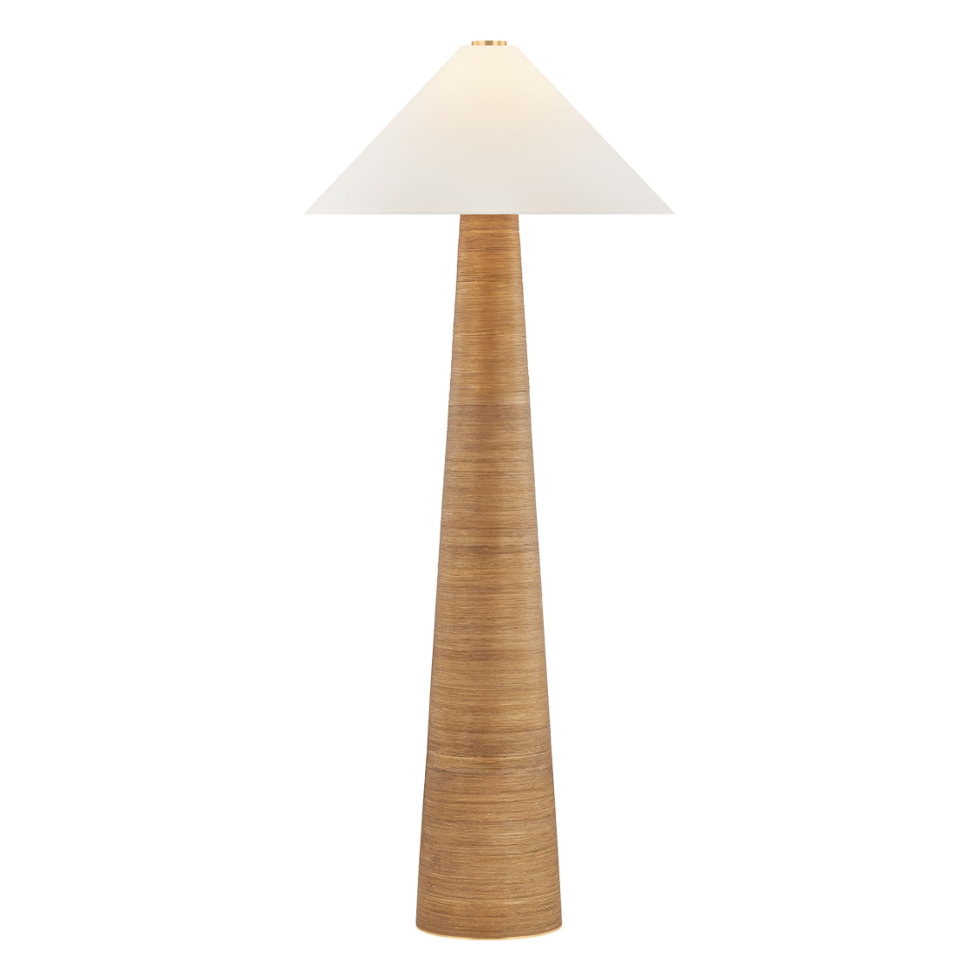 Hudson Valley Haviland Floor Lamp, Aged Brass with White Linen Shade