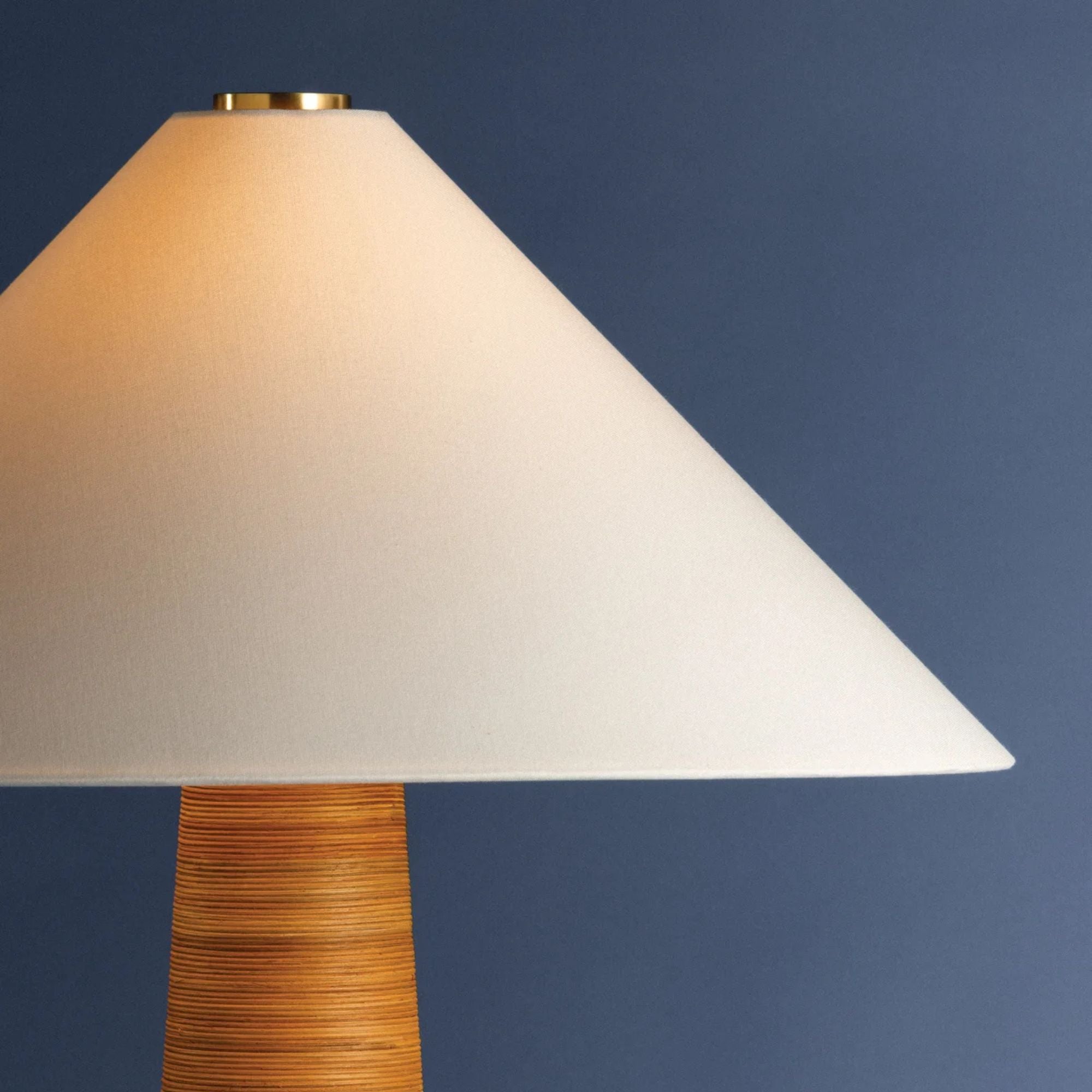 Hudson Valley Haviland Floor Lamp, Aged Brass with White Linen Shade