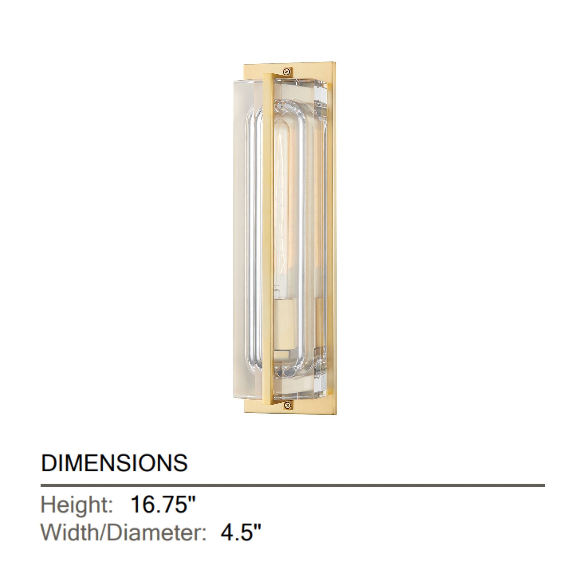 Hawkins 17" Wall Sconce, Aged Brass Finish