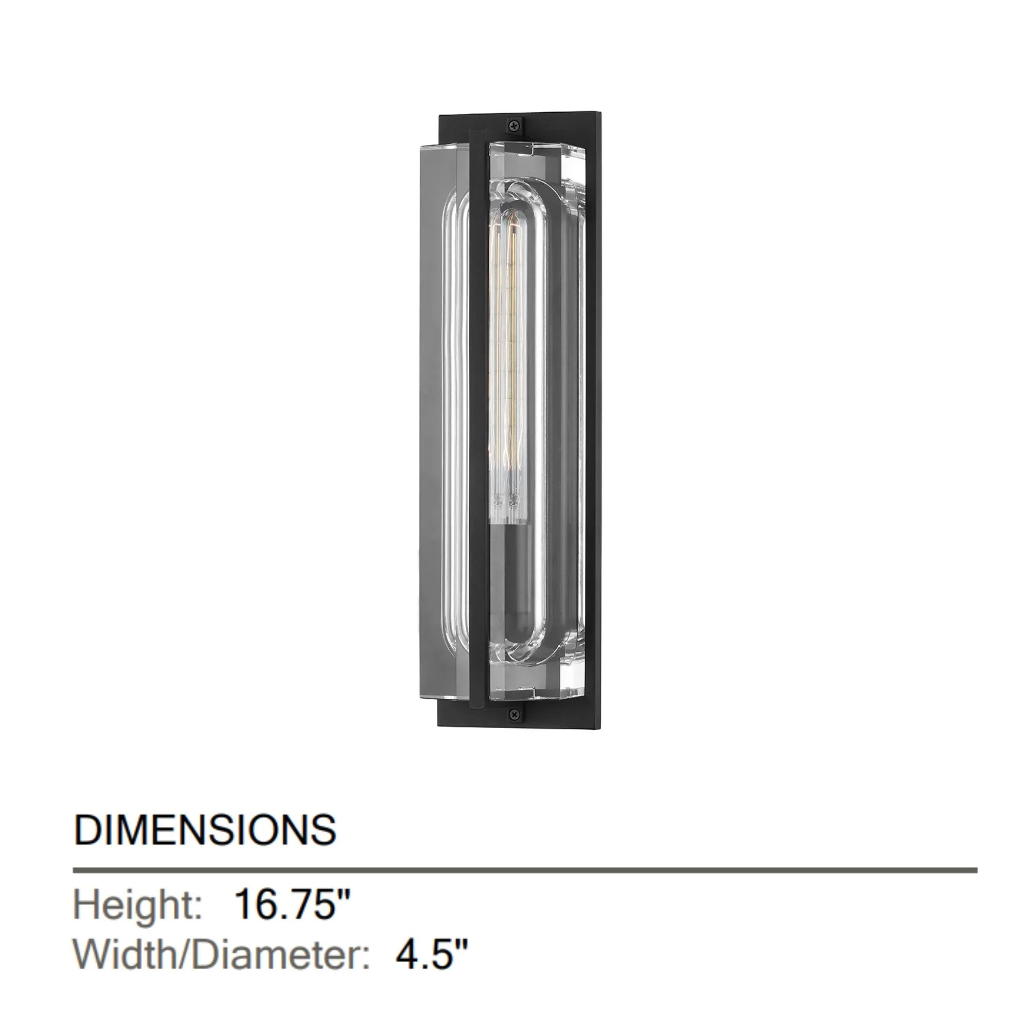 Hawkins 17" Wall Sconce, Black Brass Finish