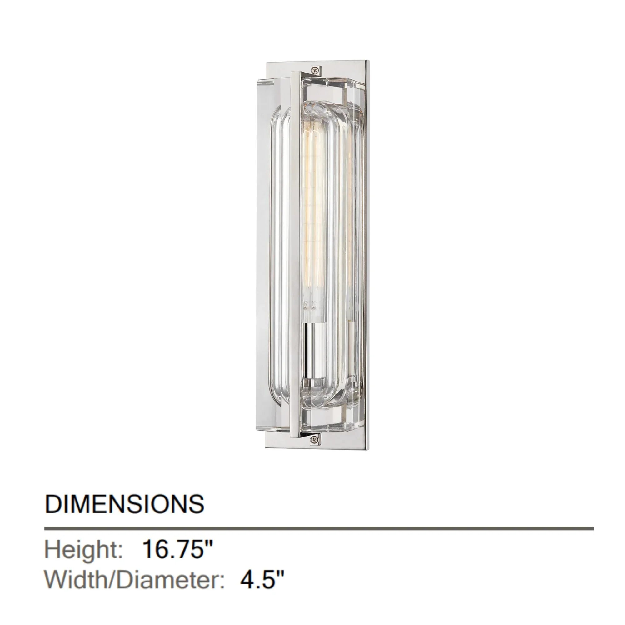 Hawkins 17" Wall Sconce, Polished Nickel Finish