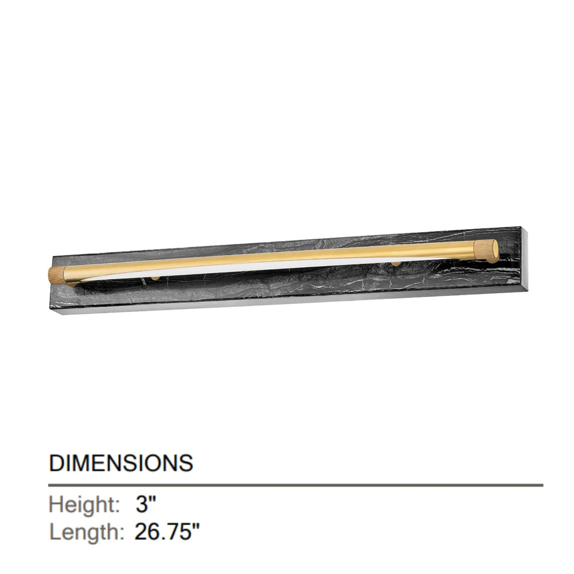 Hayden 27" LED Wall Sconce, Aged Brass Finish