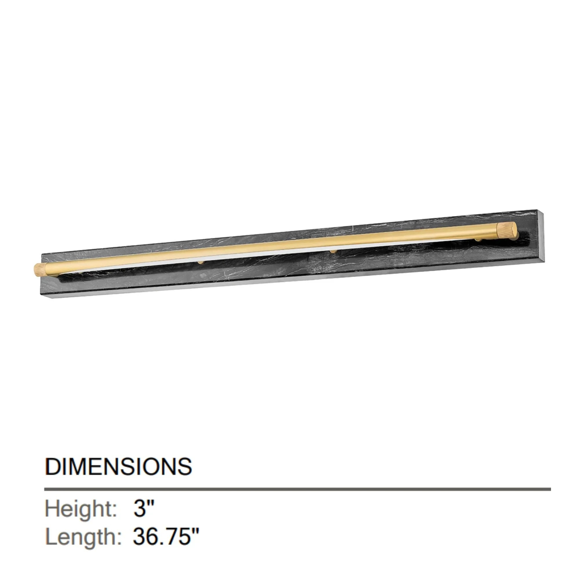 Hayden 37" LED Wall Sconce, Aged Brass Finish