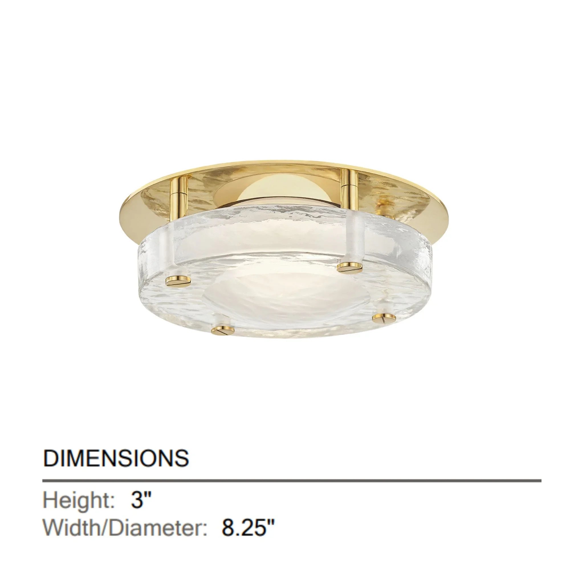 Heath 8" LED Flush Mount, Aged Brass Finish