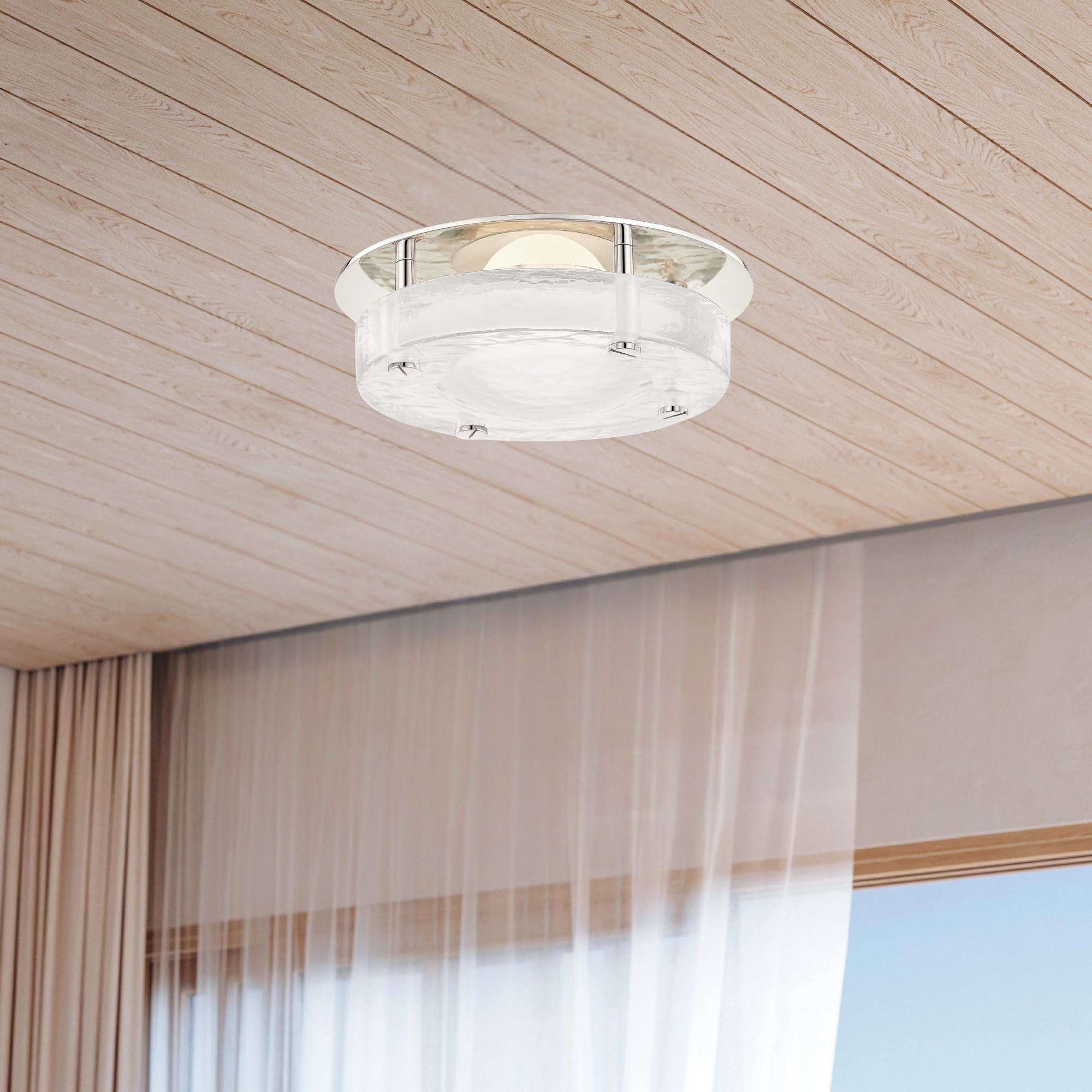 Heath 8" LED Flush Mount, Polished Nickel Finish