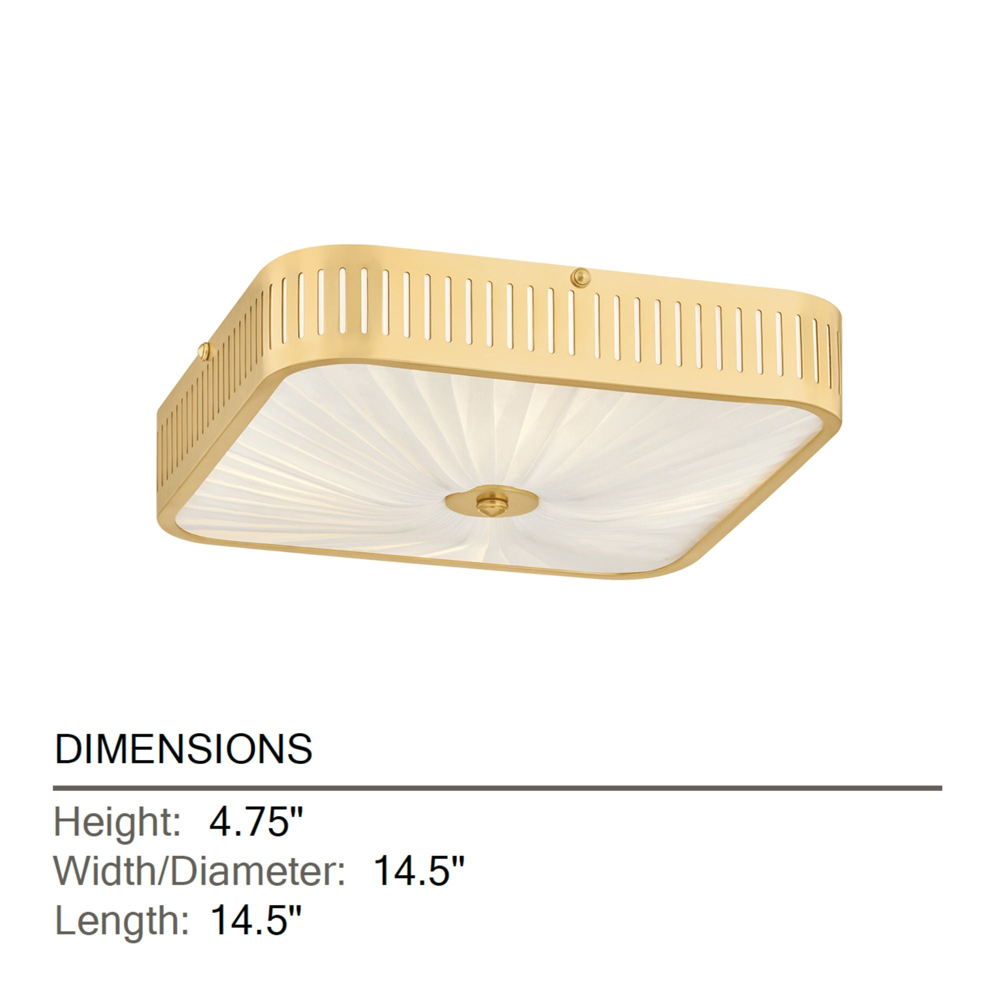 Hudson Valley Henri 4-Light Semi-Flush Mount, Aged Brass with Ivory Silk Drum Shade