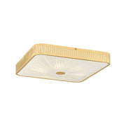 Hudson Valley Henri 20.5 in. 6-Light Semi-Flush Mount, Aged Brass with Ivory Silk Shade