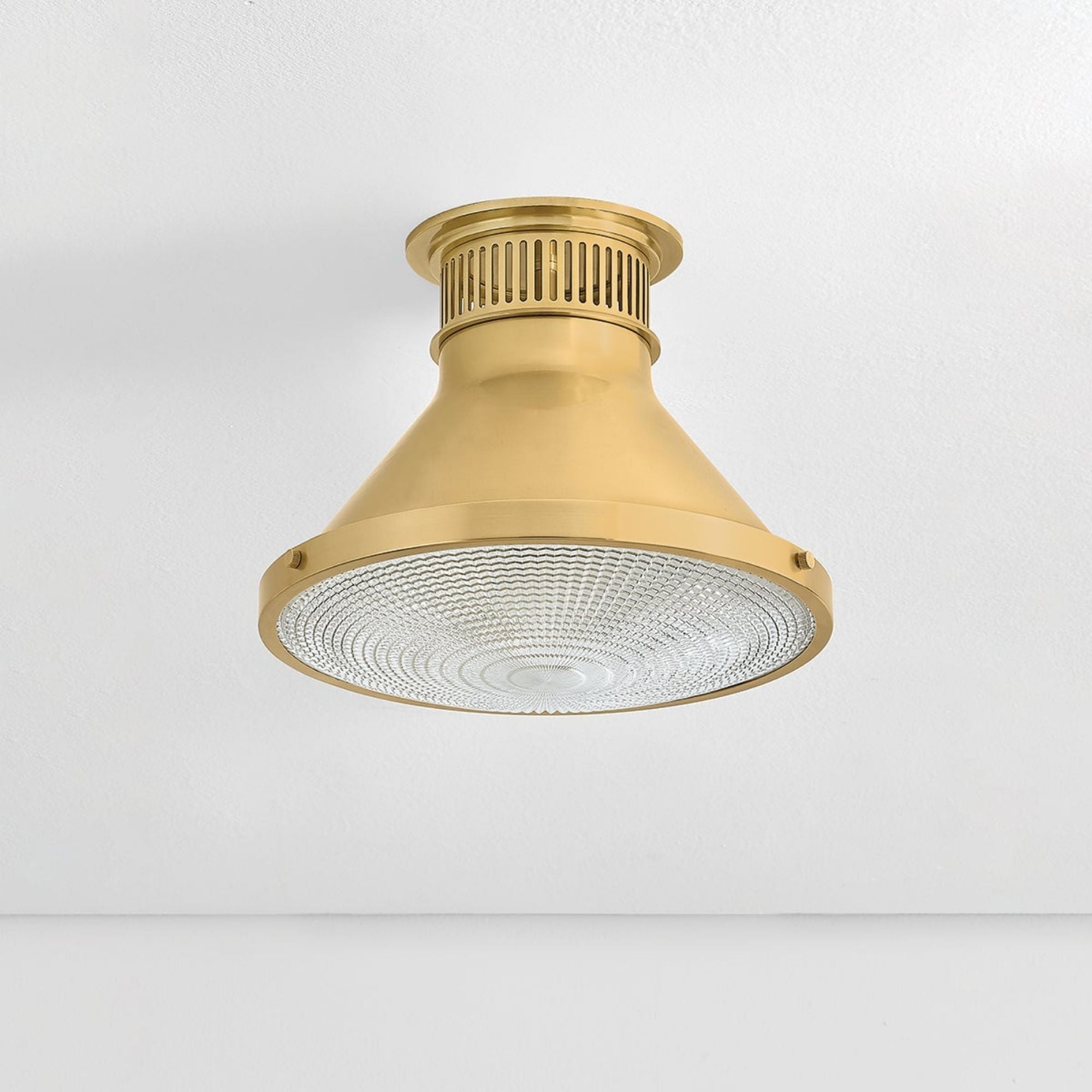 Highclere 13" Flush Mount, Aged Brass Finish