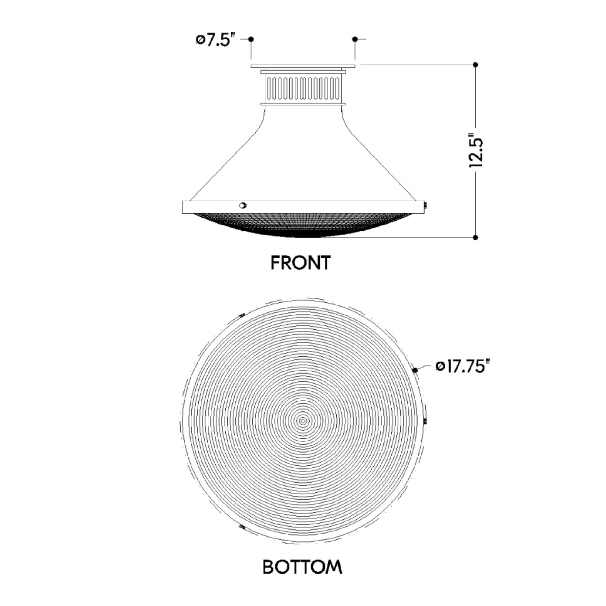 Highclere 18" Flush Mount, Aged Brass/Off-White Finish