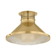 Highclere 18" Flush Mount, Aged Brass Finish