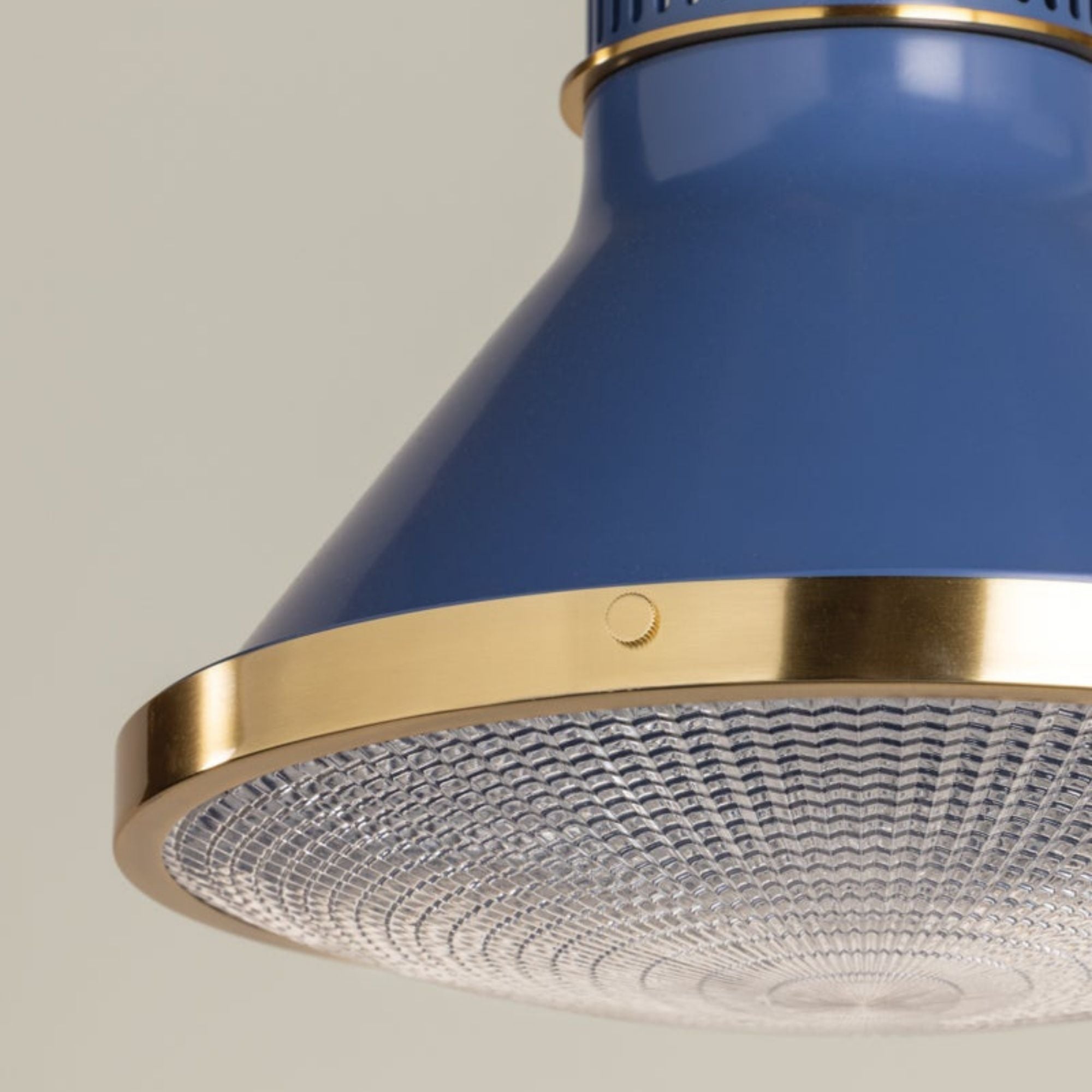 Highclere 13" Pendant, Aged Brass/Soft French Blue Finish