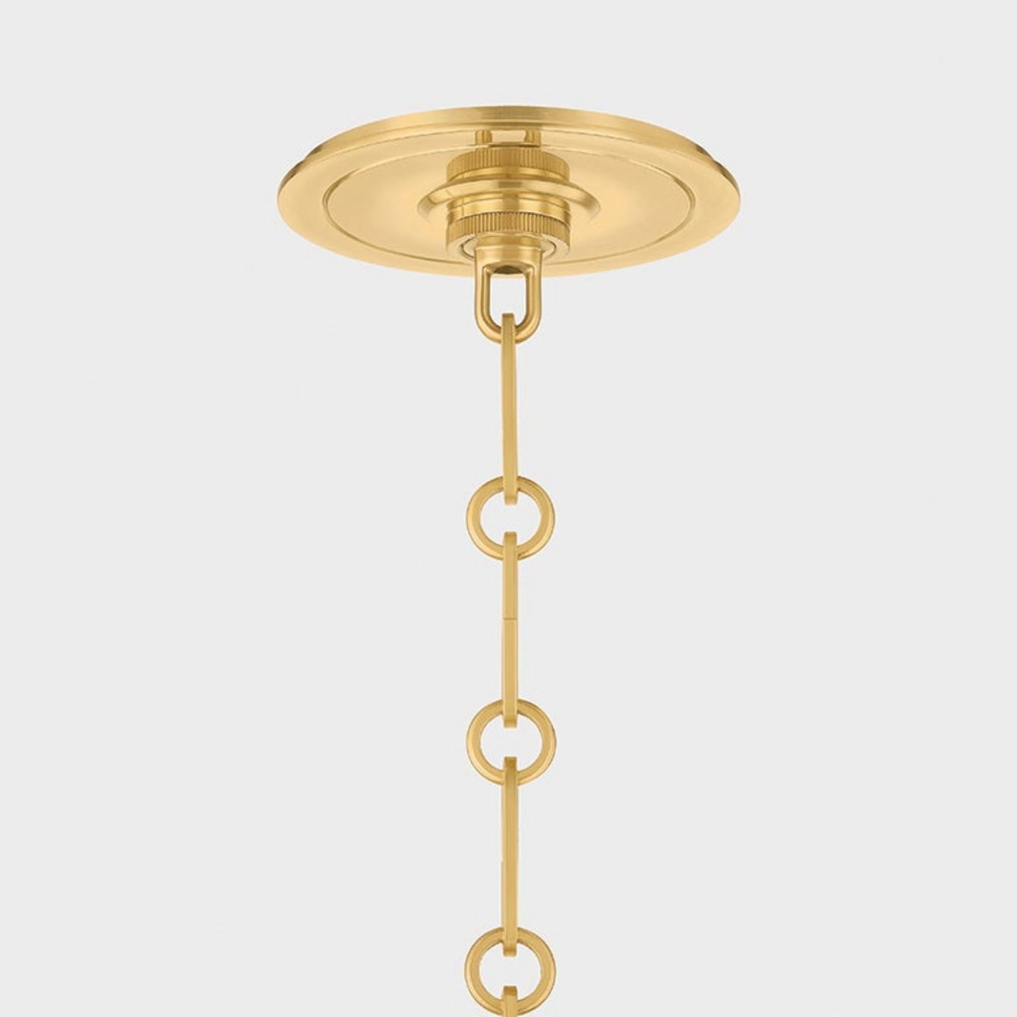 Highclere 13" Pendant, Aged Brass/Off-White Finish