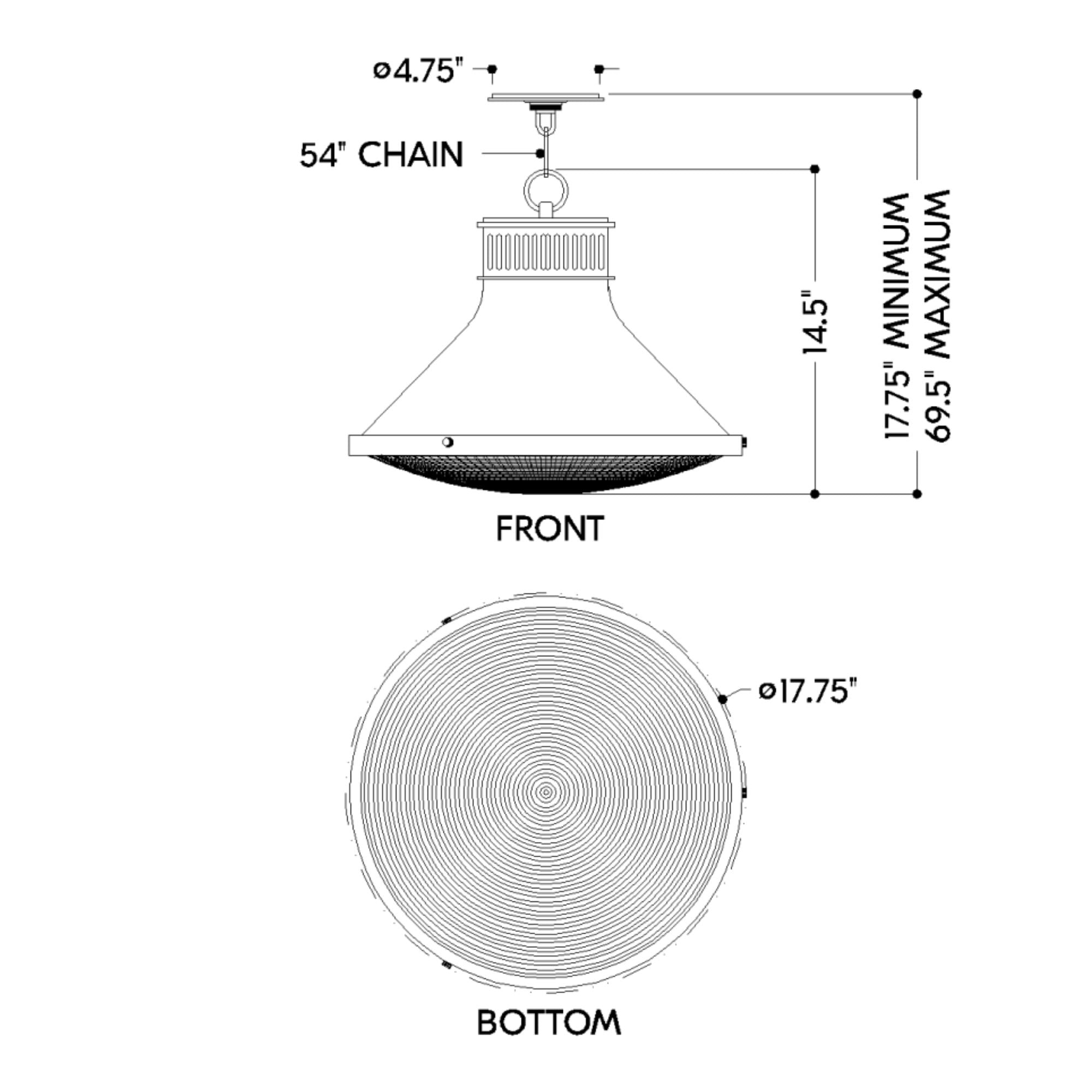 Highclere 18" Pendant, Aged Brass/Soft French Blue Finish