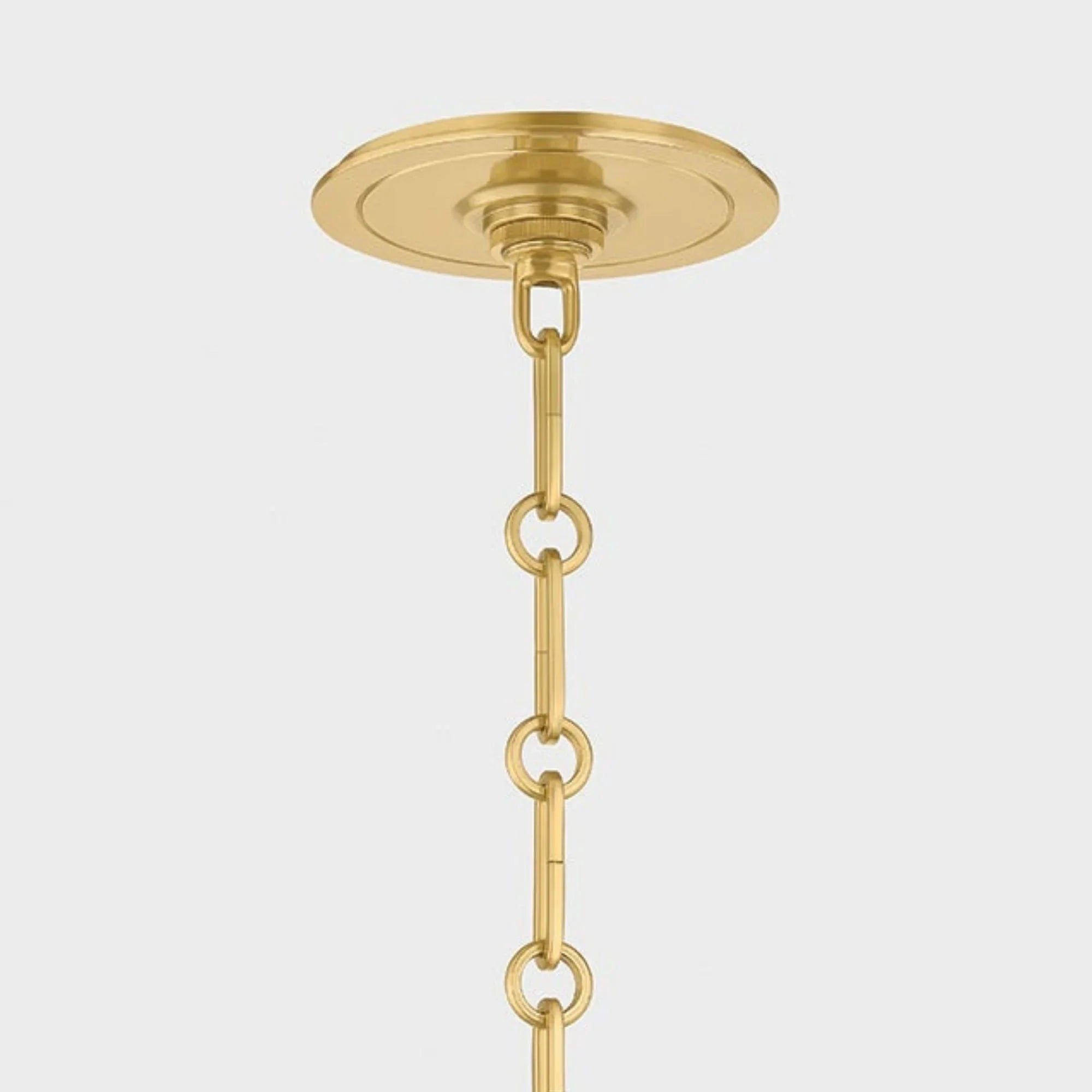 Highclere 18" Pendant, Aged Brass/Off-White Finish
