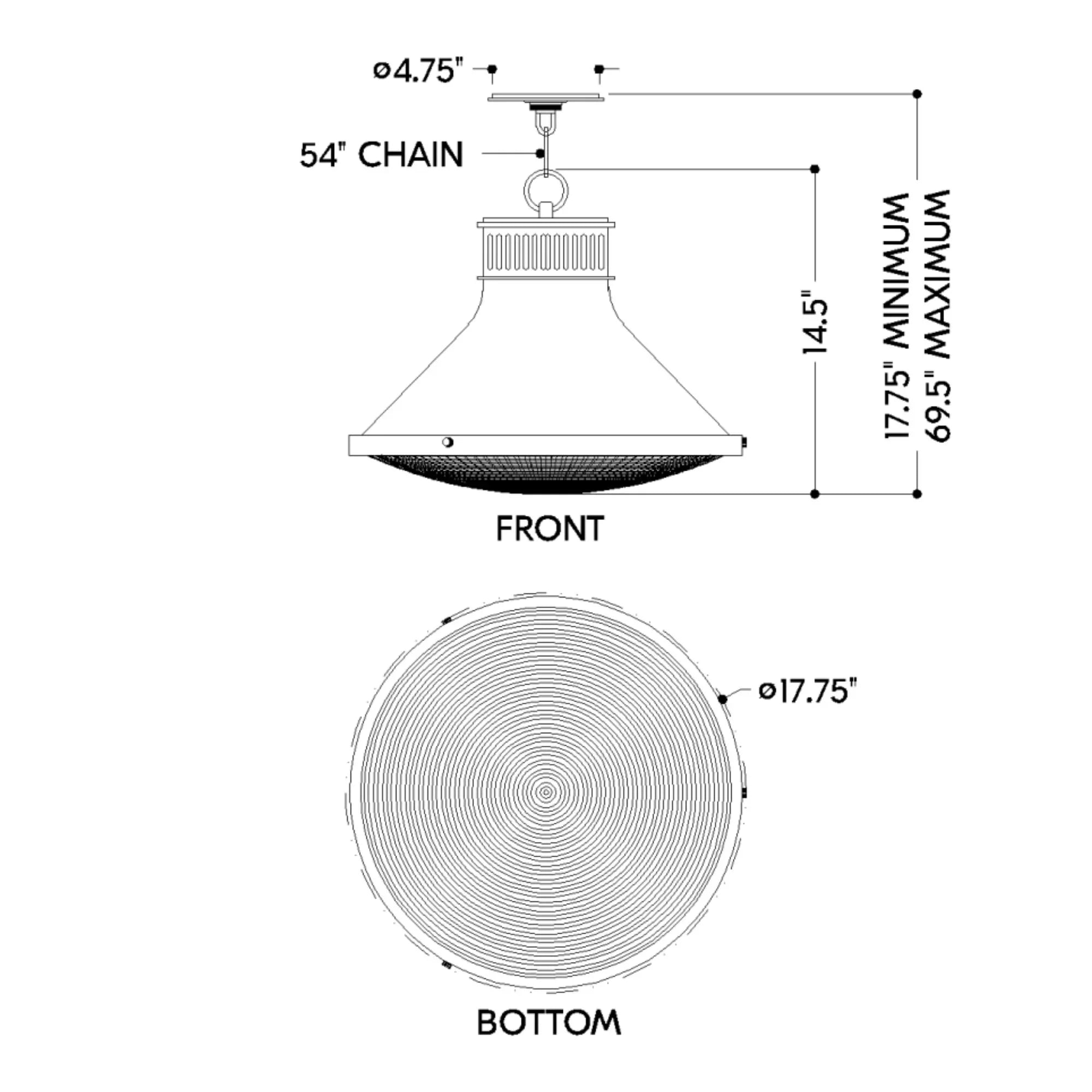 Highclere 18" Pendant, Aged Brass/Off-White Finish