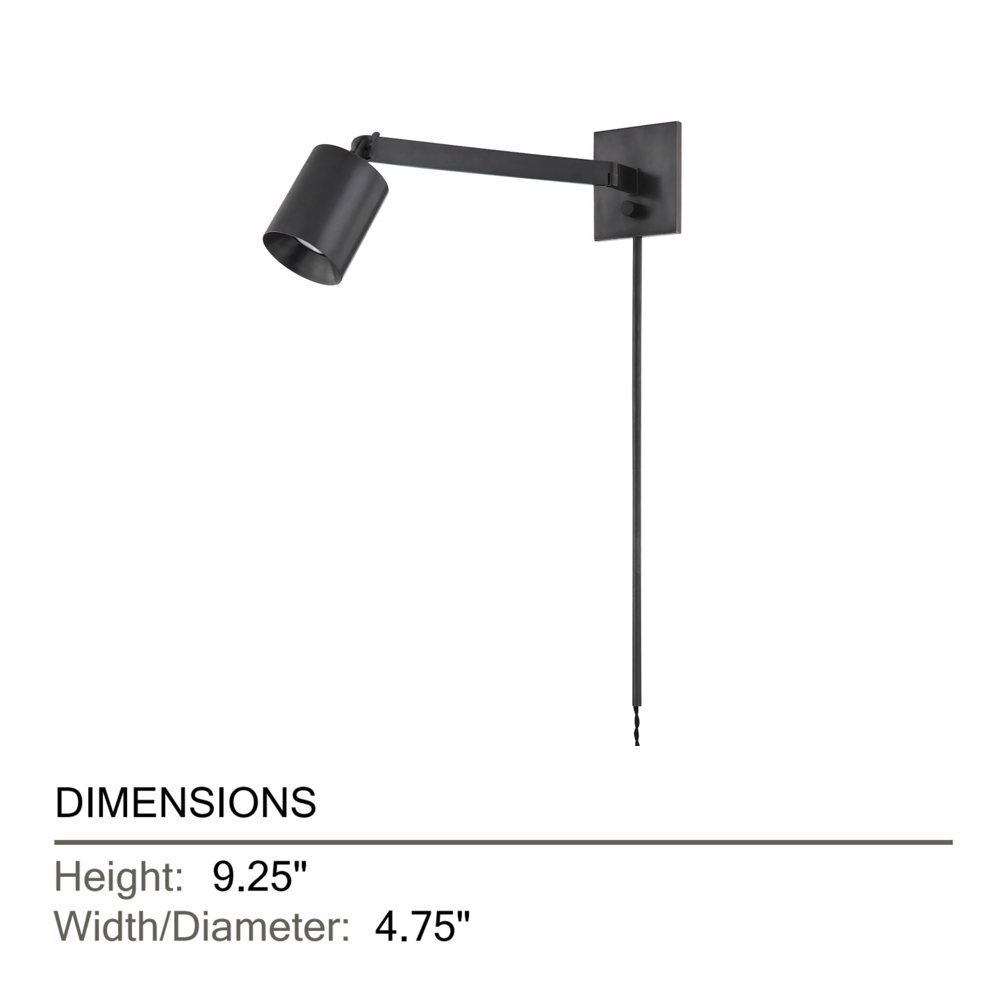 Highgrove 9" Plug-in Sconce, Distressed Bronze Finish