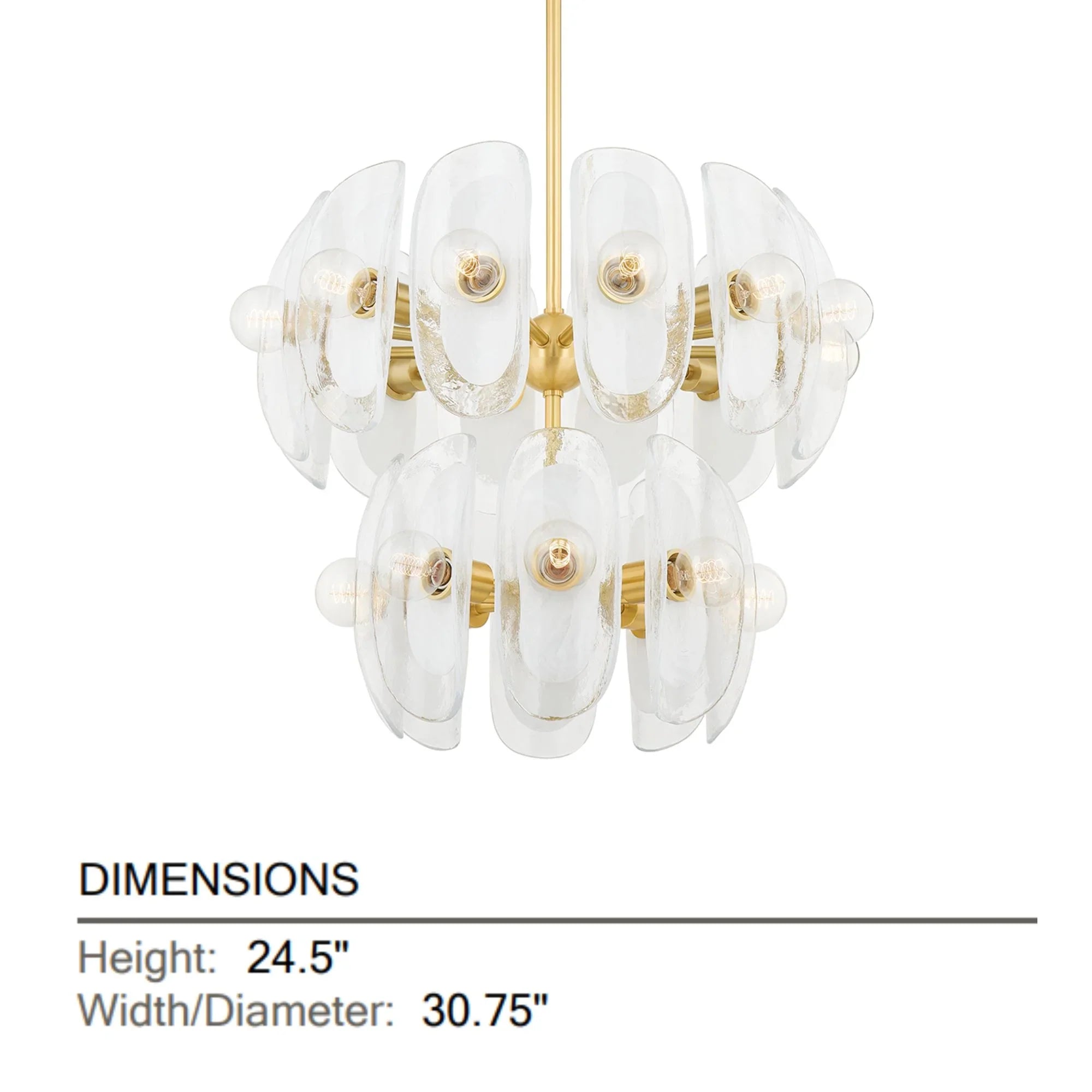 Hudson Valley Lighting - Hilo 31" 20-Light Chandelier, Aged Brass Finish | Bees Lighting