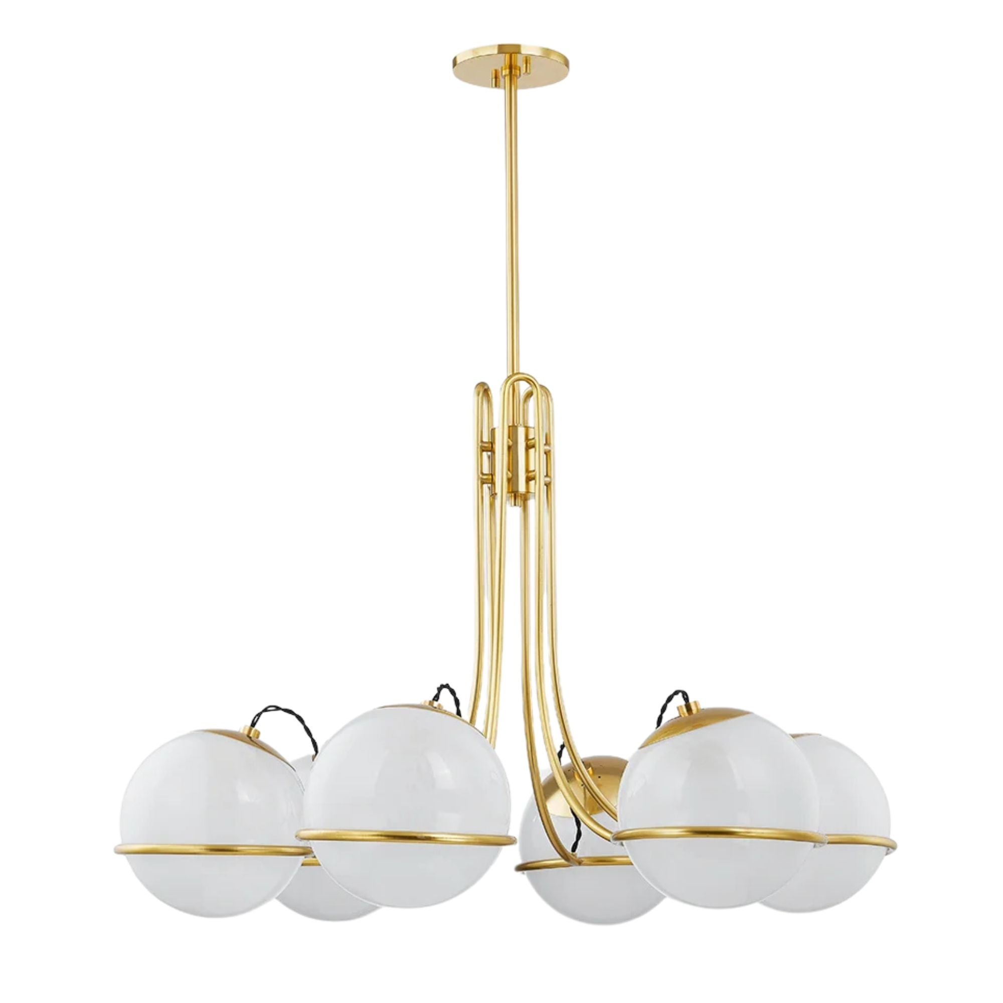 Hingham 40" 6-Light Chandelier, Aged Brass Finish