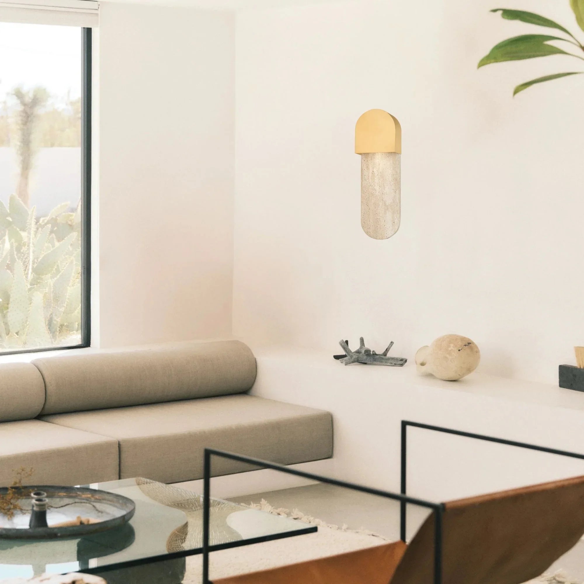 Hobart 16" Wall Sconce, Aged Brass Finish