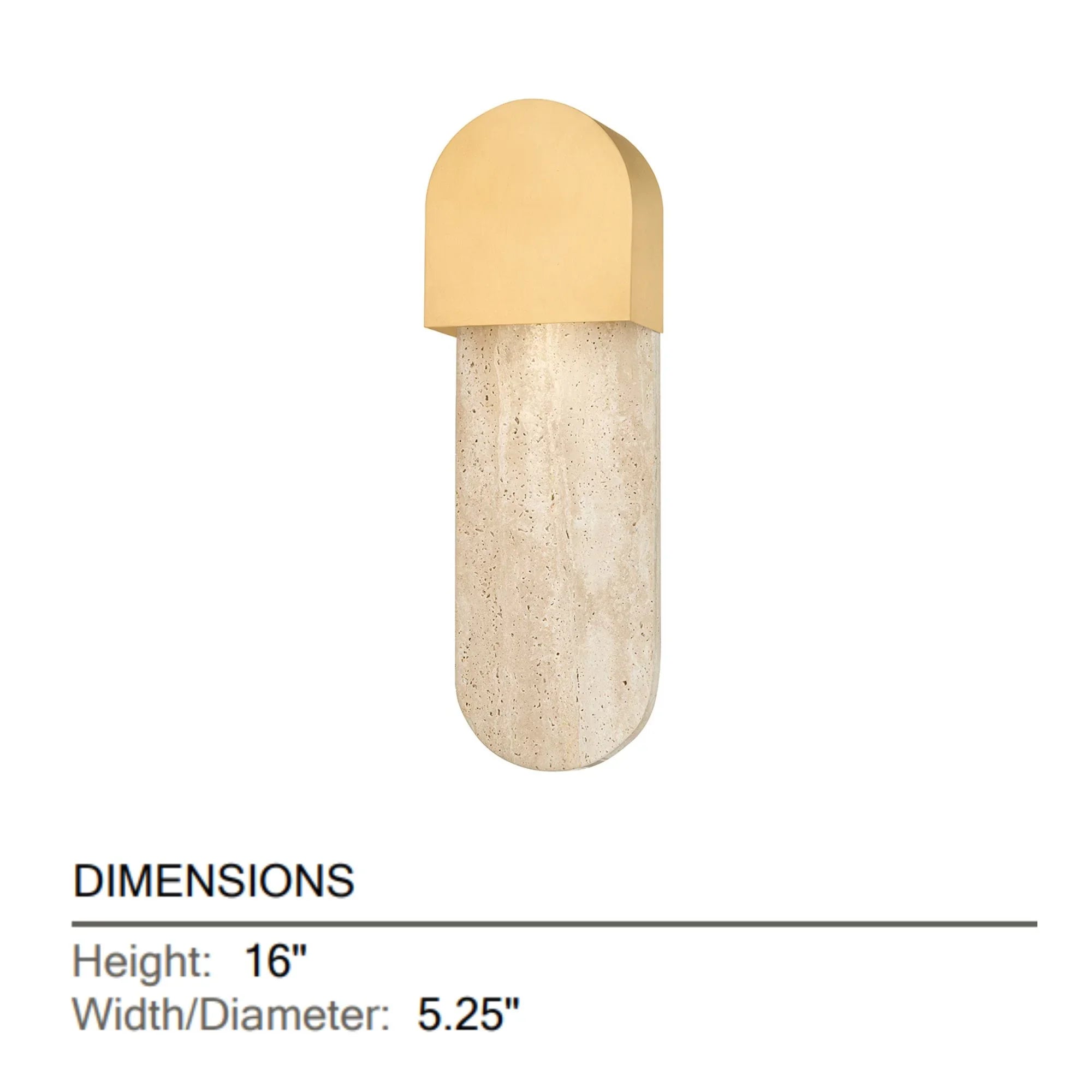 Hobart 16" Wall Sconce, Aged Brass Finish